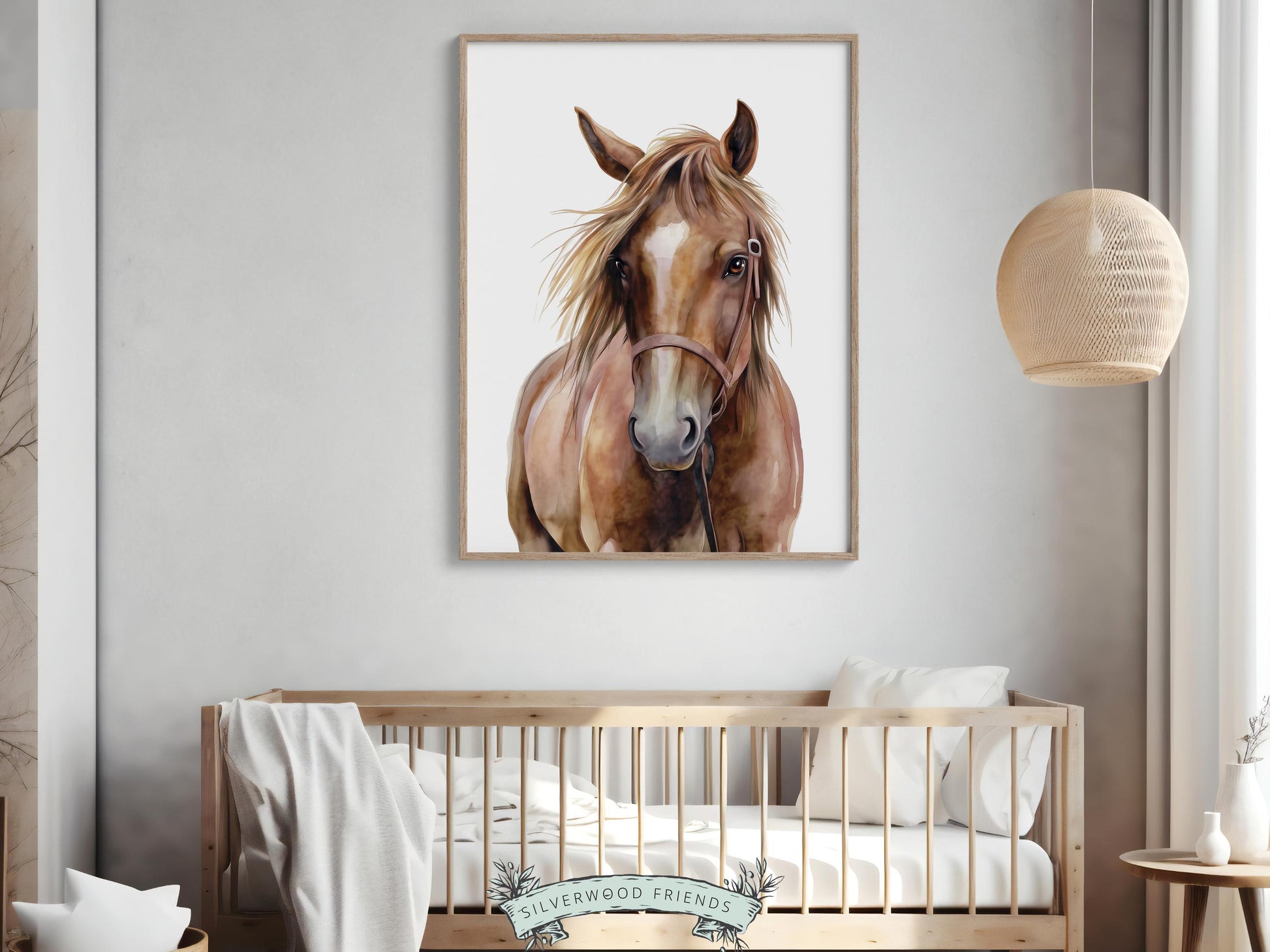 Brown Horse Print, Cowgirl Cowboy Nursery Decor, Western Horse Nursery Decor, Mustang Print, Equestrian Horse Nursery Wall Art Digital Print