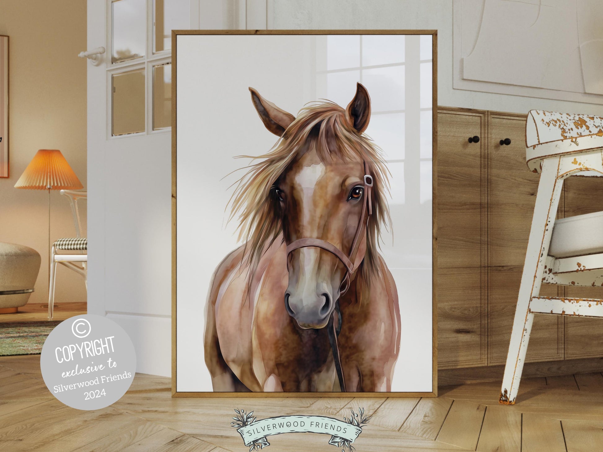 Brown Horse Print, Cowgirl Cowboy Nursery Decor, Western Horse Nursery Decor, Mustang Print, Equestrian Horse Nursery Wall Art Digital Print