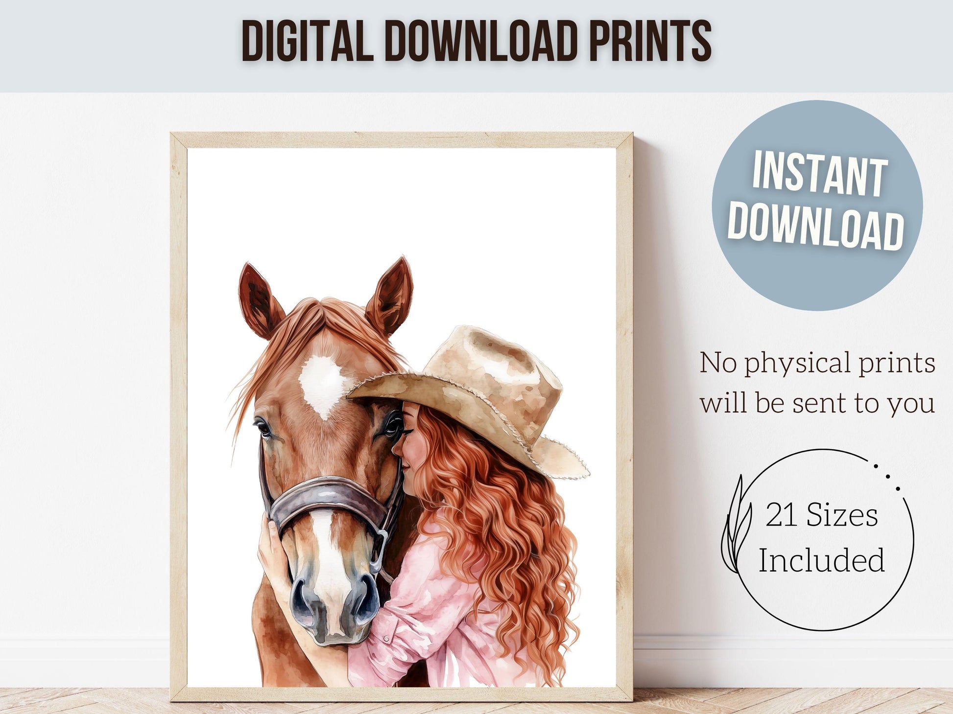 Cowgirl Horse Nursery Print, Cowgirl Horse Nursery Decor, Baby Girl Western Nursery Decor, Equestrian Nursery Wall Art Horse Digital Print