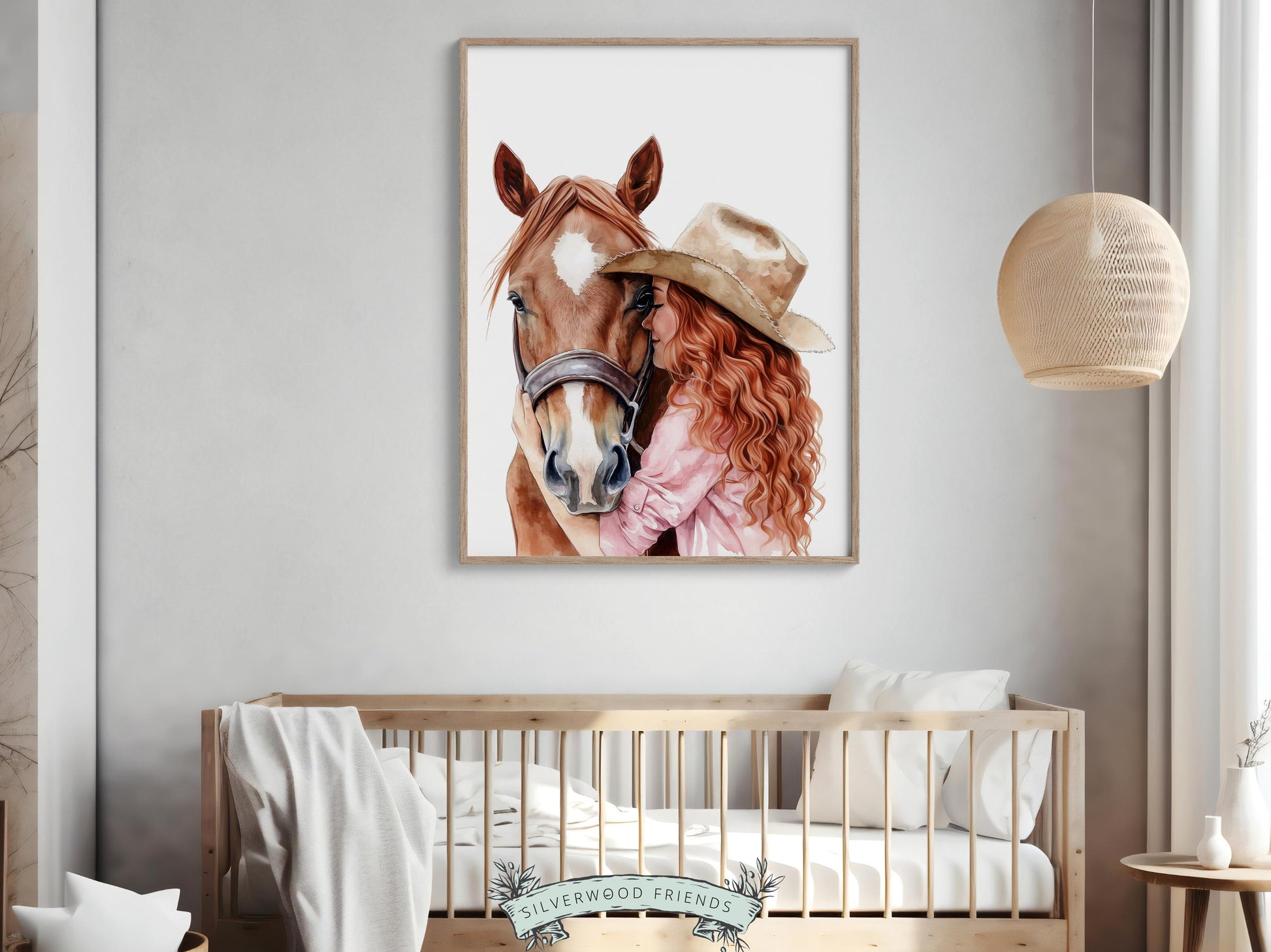 Cowgirl Horse Nursery Print, Cowgirl Horse Nursery Decor, Baby Girl Western Nursery Decor, Equestrian Nursery Wall Art Horse Digital Print
