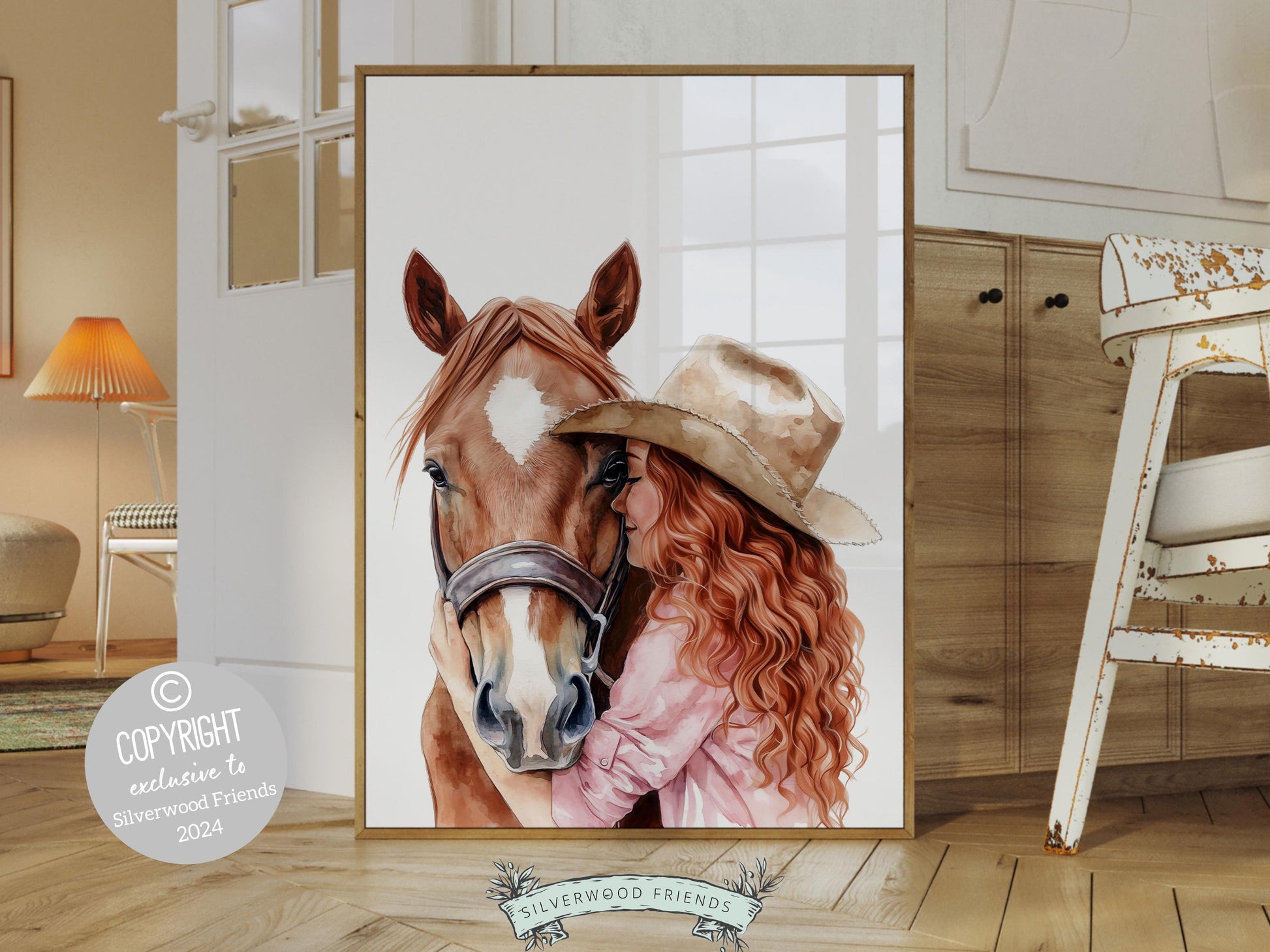 Cowgirl Horse Nursery Print, Cowgirl Horse Nursery Decor, Baby Girl Western Nursery Decor, Equestrian Nursery Wall Art Horse Digital Print