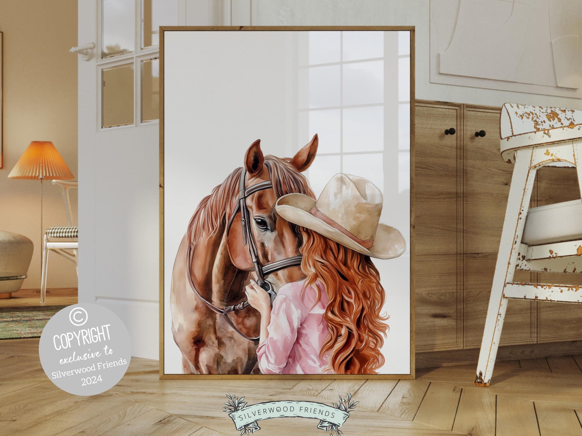 Cowgirl Horse Nursery Print, Cowgirl Horse Nursery Decor, Baby Girl Western Nursery Decor, Equestrian Nursery Wall Art Horse Digital Print