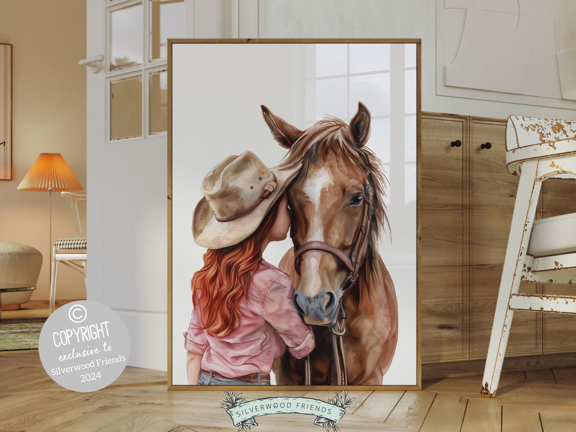Cowgirl Horse Nursery Print, Cowgirl Horse Nursery Decor, Baby Girl Western Nursery Decor, Equestrian Nursery Wall Art Horse Digital Print