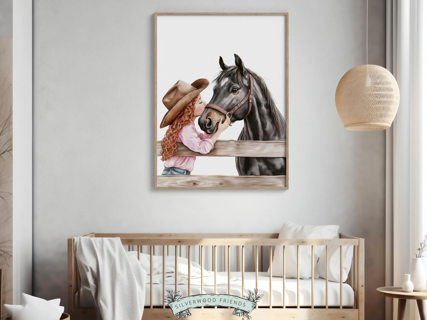 Cowgirl Nursery Print, Cowgirl Nursery Decor, Baby Girl Western Nursery Decor, Girls Horse Riding Print Horse Nursery Picture Digital Print