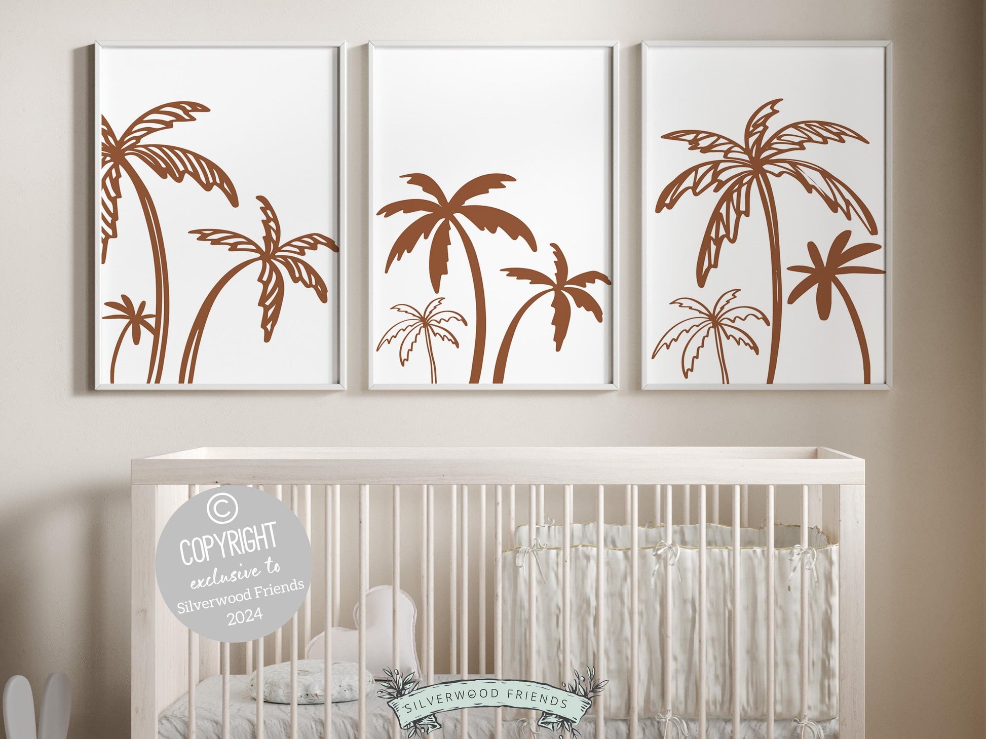 Palm Tree Print, Beachy Nursery Wall Art, Neutral Nursery Surf Print Beach House Wall Decor, Kids Trendy Surf Room Wall Decor Digital Print