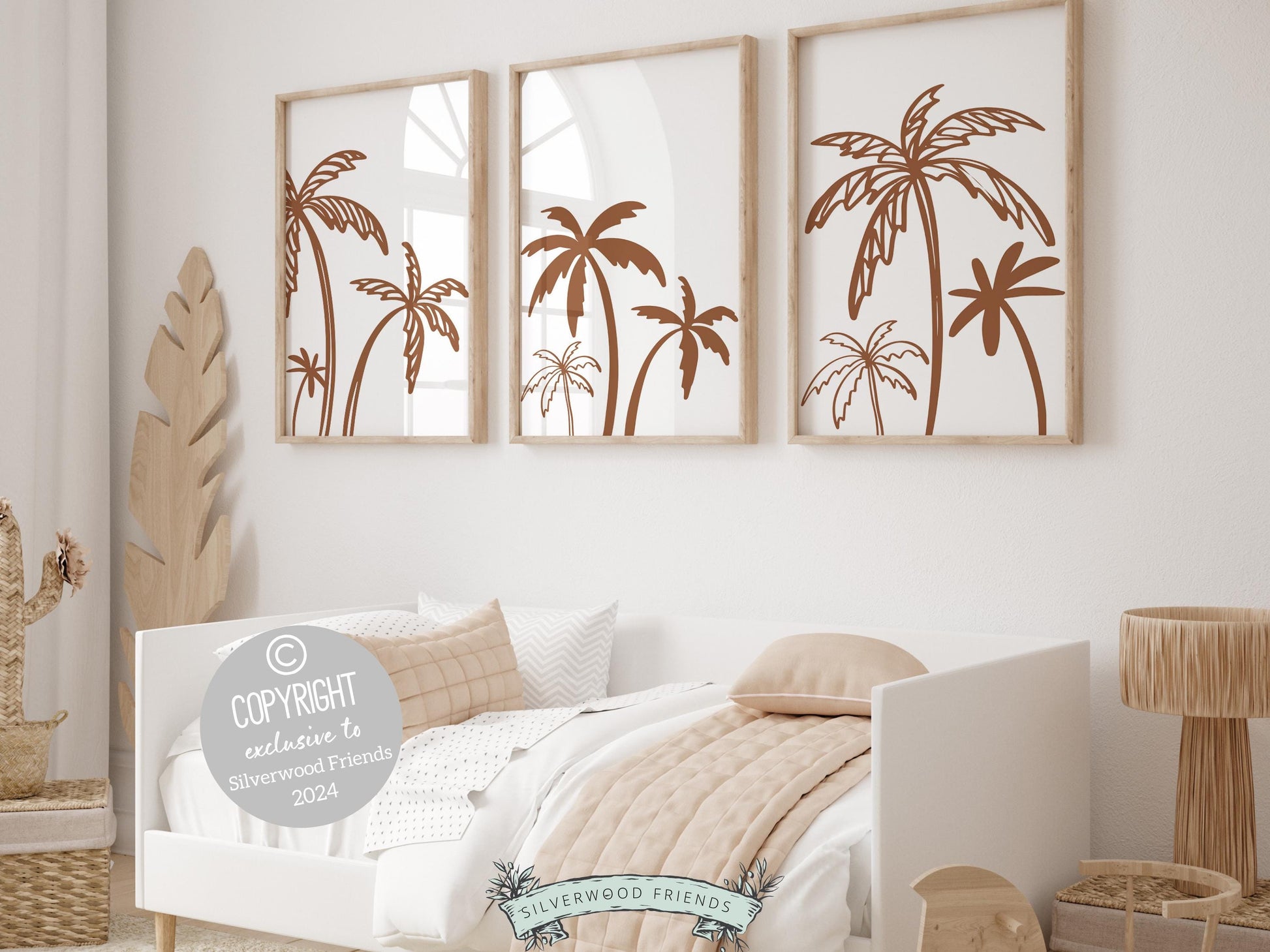 Enhance your decor with our versatile Set of 3 Palm Tree Prints featuring minimalist neutral palm trees, ideal for your beach house or kids coastal room wall decor. Our charming prints also make a thoughtful and unique beachy baby shower gift