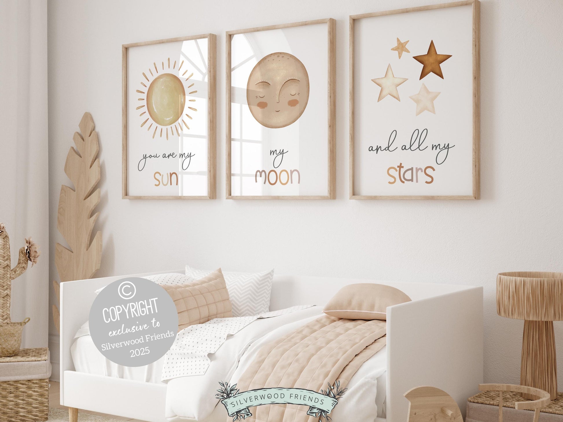 You Are My Sun My Moon And All My Stars Boho Nursery Prints, Gender Neutral Unisex Nursery Decor, Kids Boho Playroom Posters Digital Prints