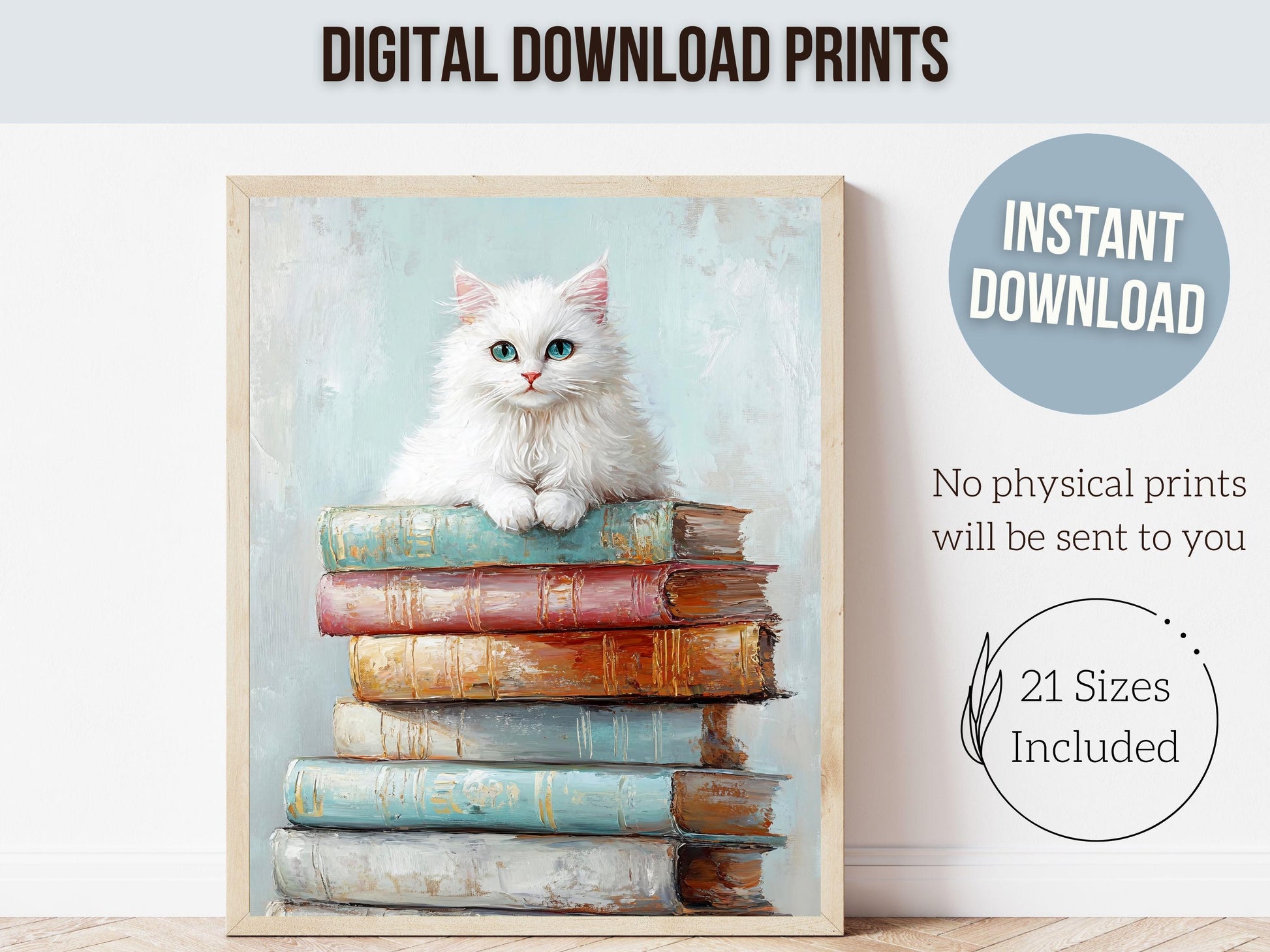 Pastel Cat Book Poster, Cat Painting Print, Pastel Book Nook Library Wall Art Print, Pink Girly Dorm Room Bookish Wall Decor Digital Print