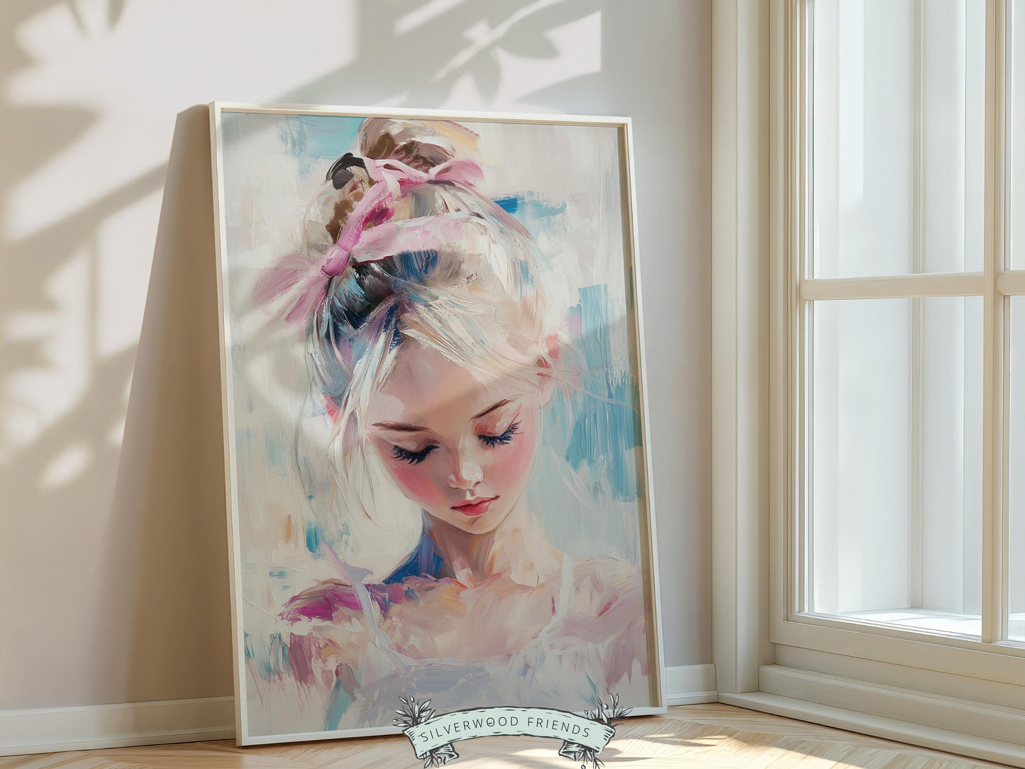 Little Girl Ballet Print, Pink Baby Girl Ballerina Nursery Wall Art, Trendy Teen Ballet Dancer Bedroom Ballerina Wall Decor Digital Print