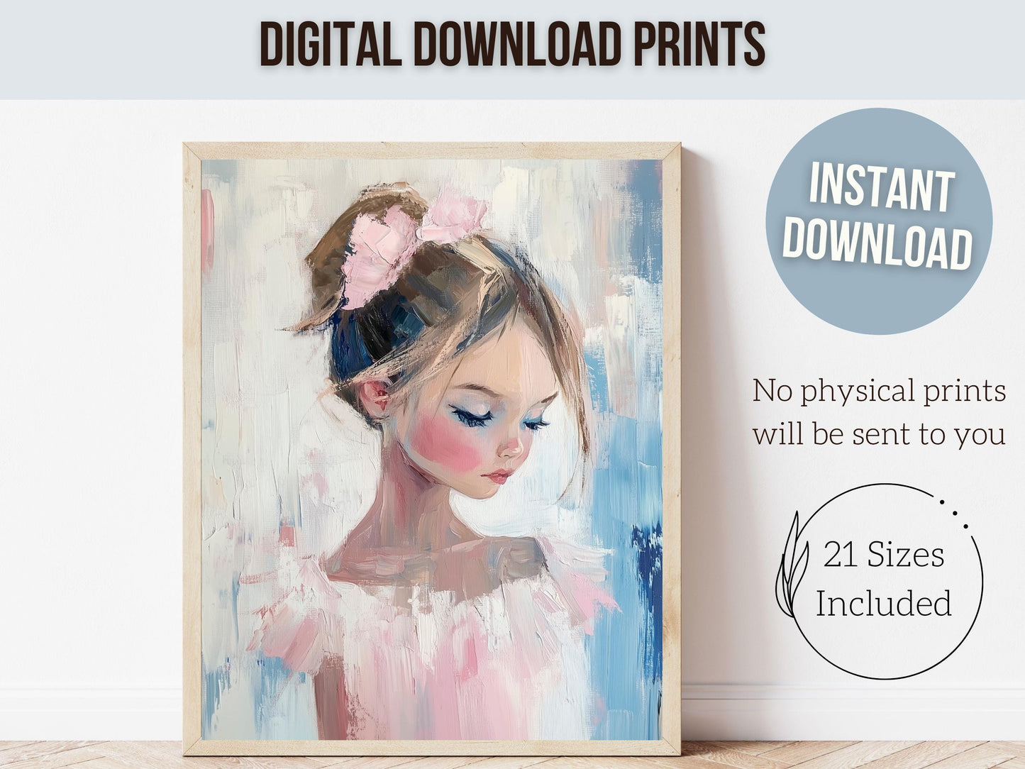 Modern Pink Ballet Girl Pop Art Print, Trendy Pink Dorm Room Wall Art, Maximalist Artwork Baby Girl Ballerina Nursery Wall Art Digital Print