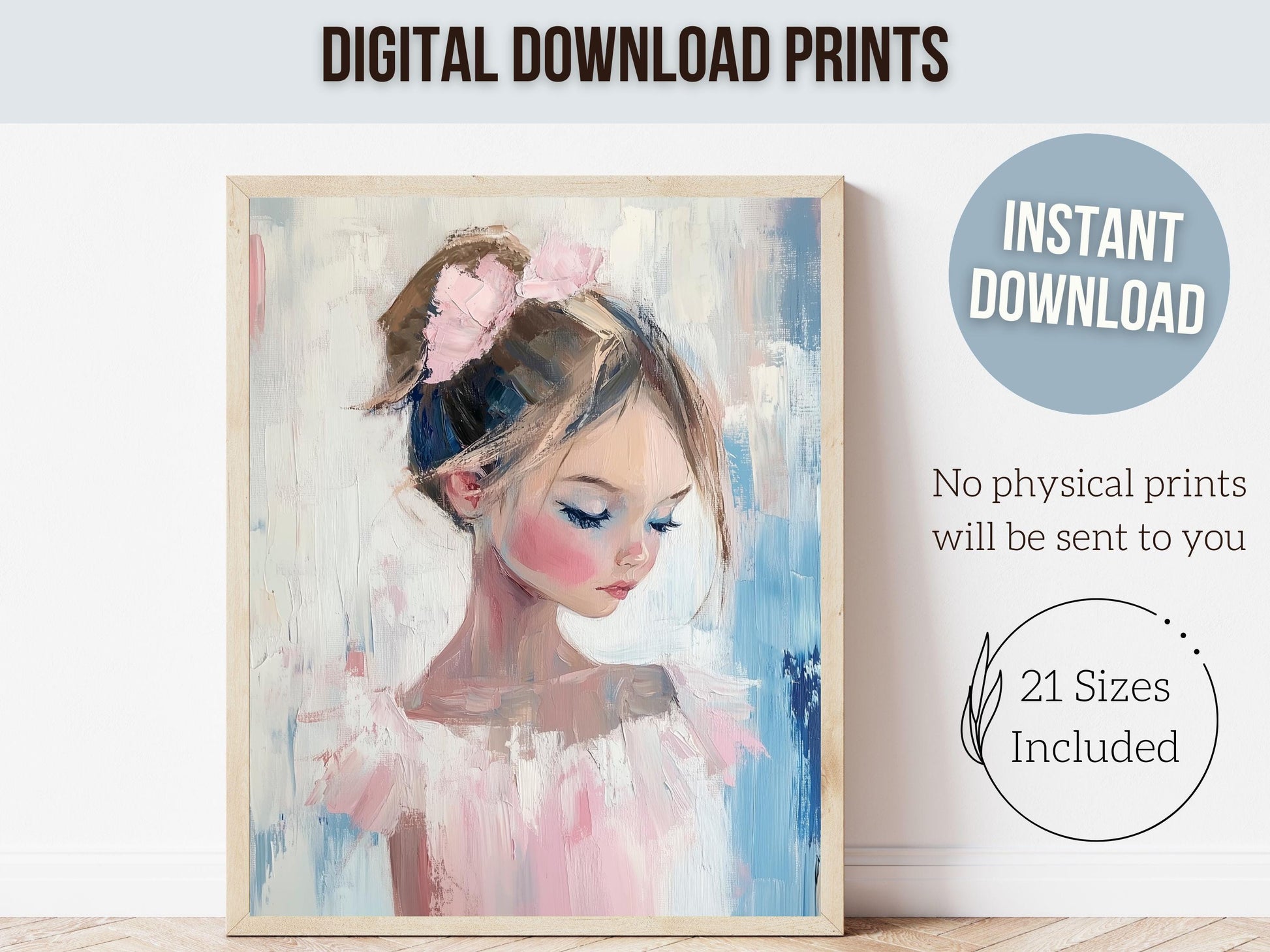 Modern Pink Ballet Girl Pop Art Print, Trendy Pink Dorm Room Wall Art, Maximalist Artwork Baby Girl Ballerina Nursery Wall Art Digital Print