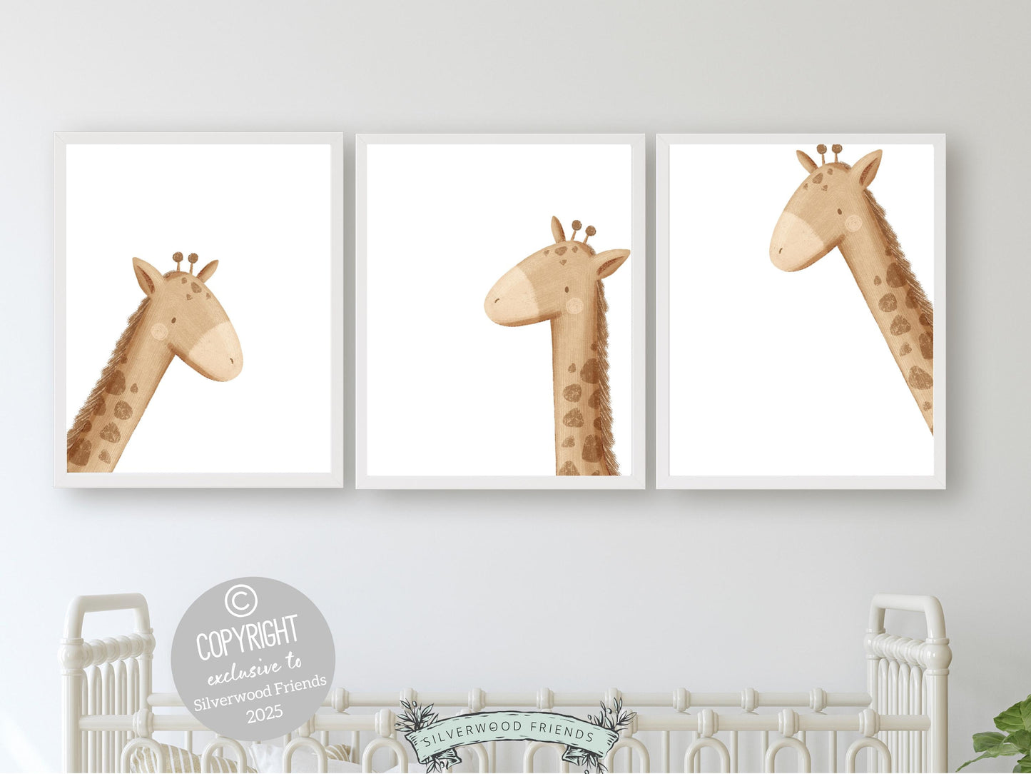 Peeking Giraffe Nursery Prints, Safari Jungle Animal Nursery Decor, Boys Toddler Room Nursery Wall Art, Giraffe Nursery Decor Digital Print