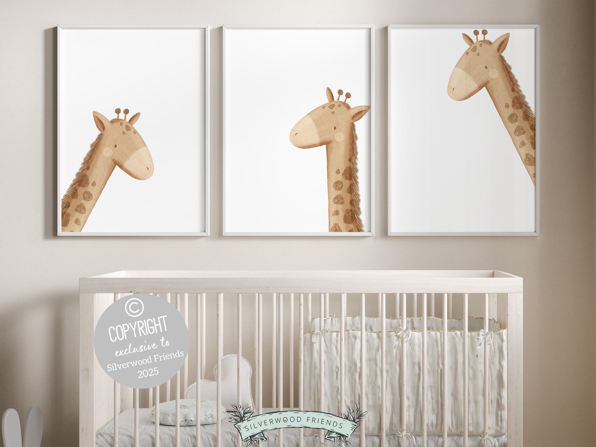 Peeking Giraffe Nursery Prints, Safari Jungle Animal Nursery Decor, Boys Toddler Room Nursery Wall Art, Giraffe Nursery Decor Digital Print