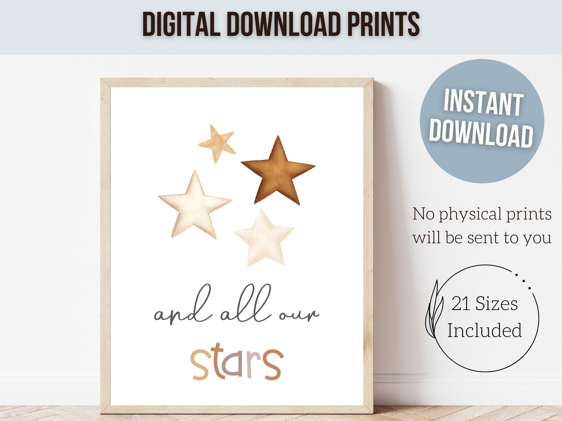 You Are Our Sun Our Moon And All Our Stars Boho Nursery Prints, Gender Neutral Unisex Nursery Decor, Kids Boho Playroom Decor Digital Prints