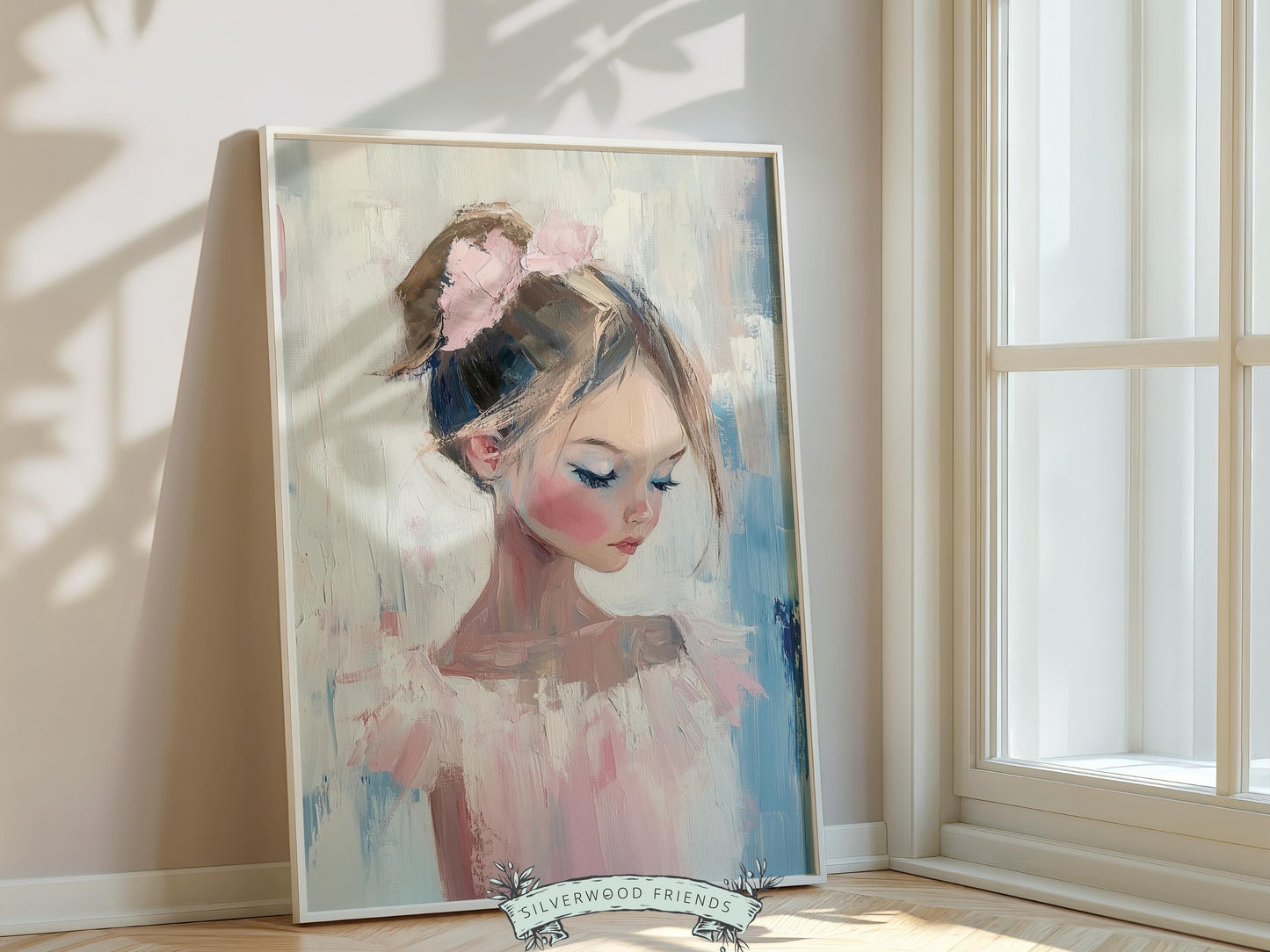 Modern Pink Ballet Girl Pop Art Print, Trendy Pink Dorm Room Wall Art, Maximalist Artwork Baby Girl Ballerina Nursery Wall Art Digital Print