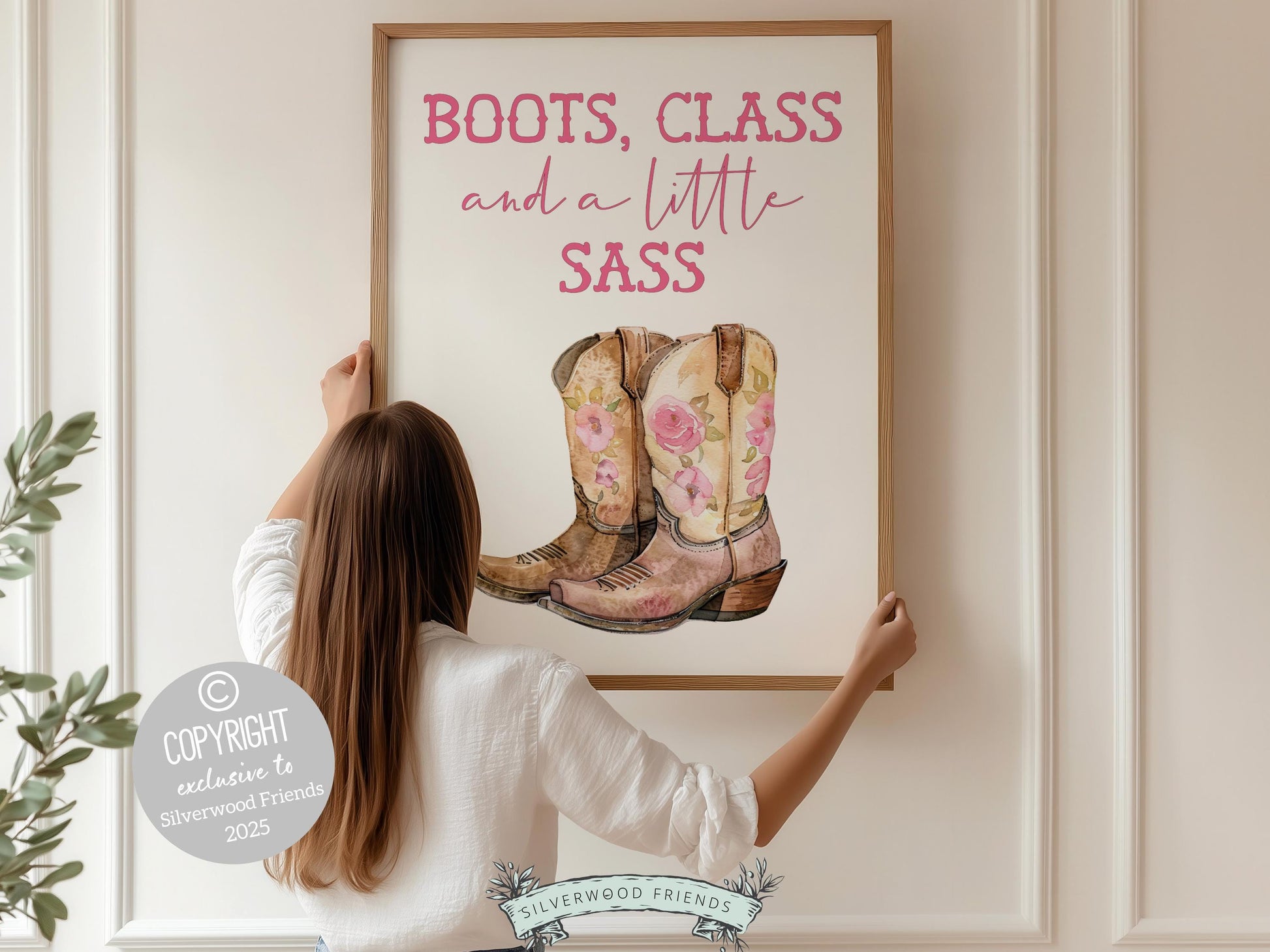 Pink Cowboy Boots Print, Pink Cowgirl Boots Nursery Print, Pink Country Western Nursery Wall Art, Teen Girl Country Wall Decor Digital Print