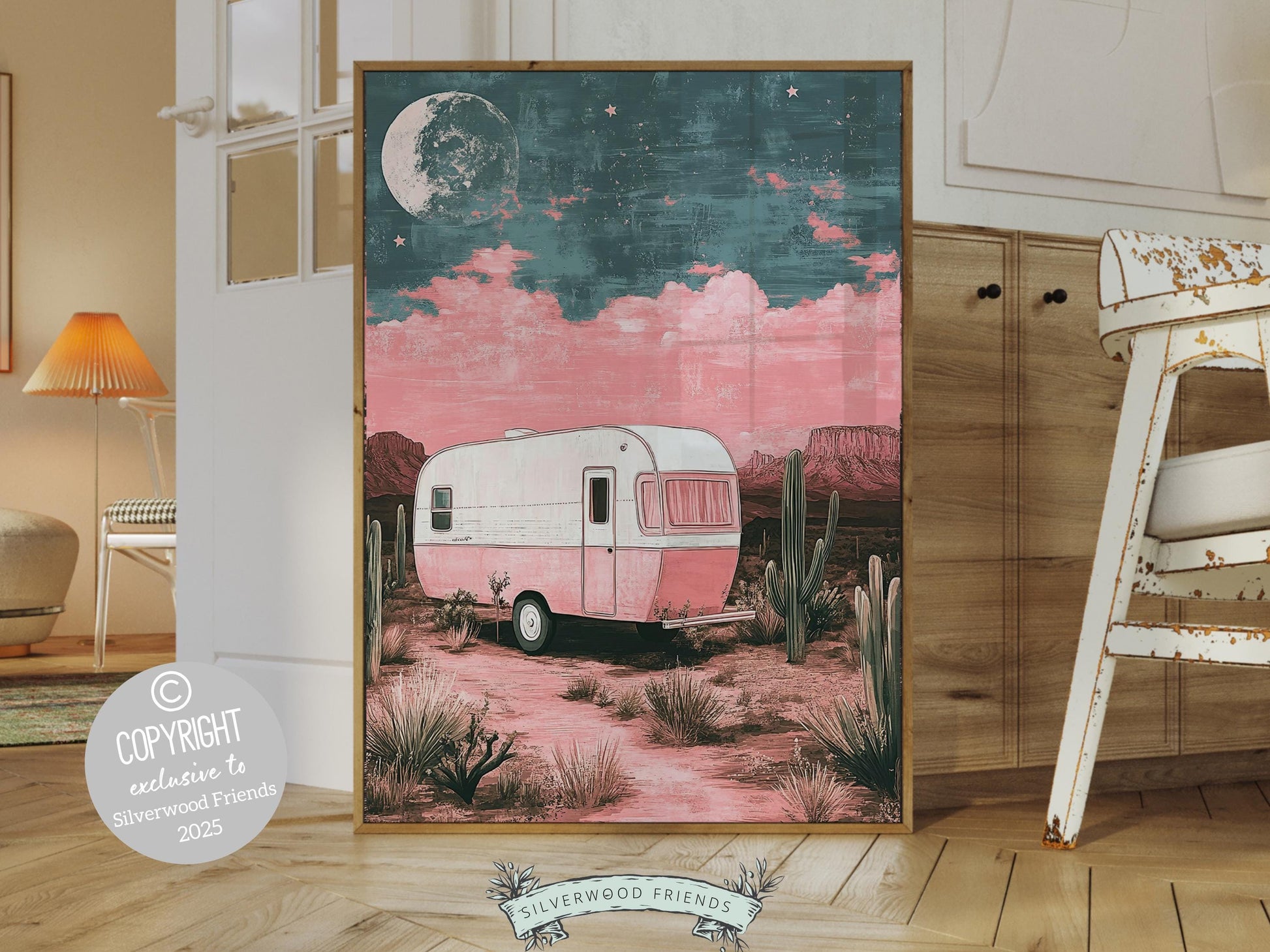 Trendy Pink Western Print, Preppy Dorm Room Wall Decor, Moody South West Wall Art, Southwestern Art, Desert Apartment Decor Digital Print