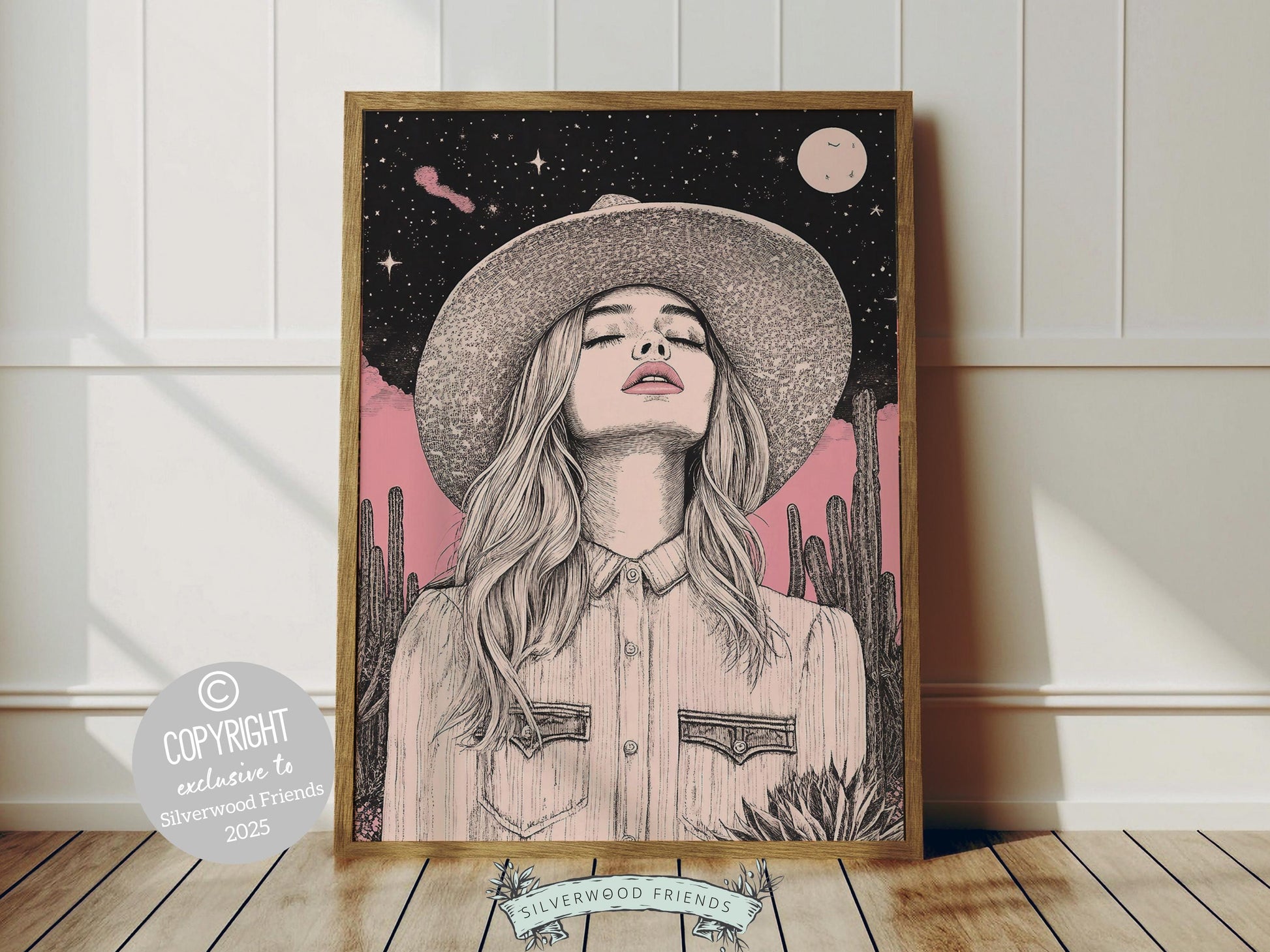 Pink Cowgirl Western Print, Preppy Dorm Room Wall Decor, Moody Western Nursery Wall Art, Girly Teen Girl Western Wall Decor Digital Print