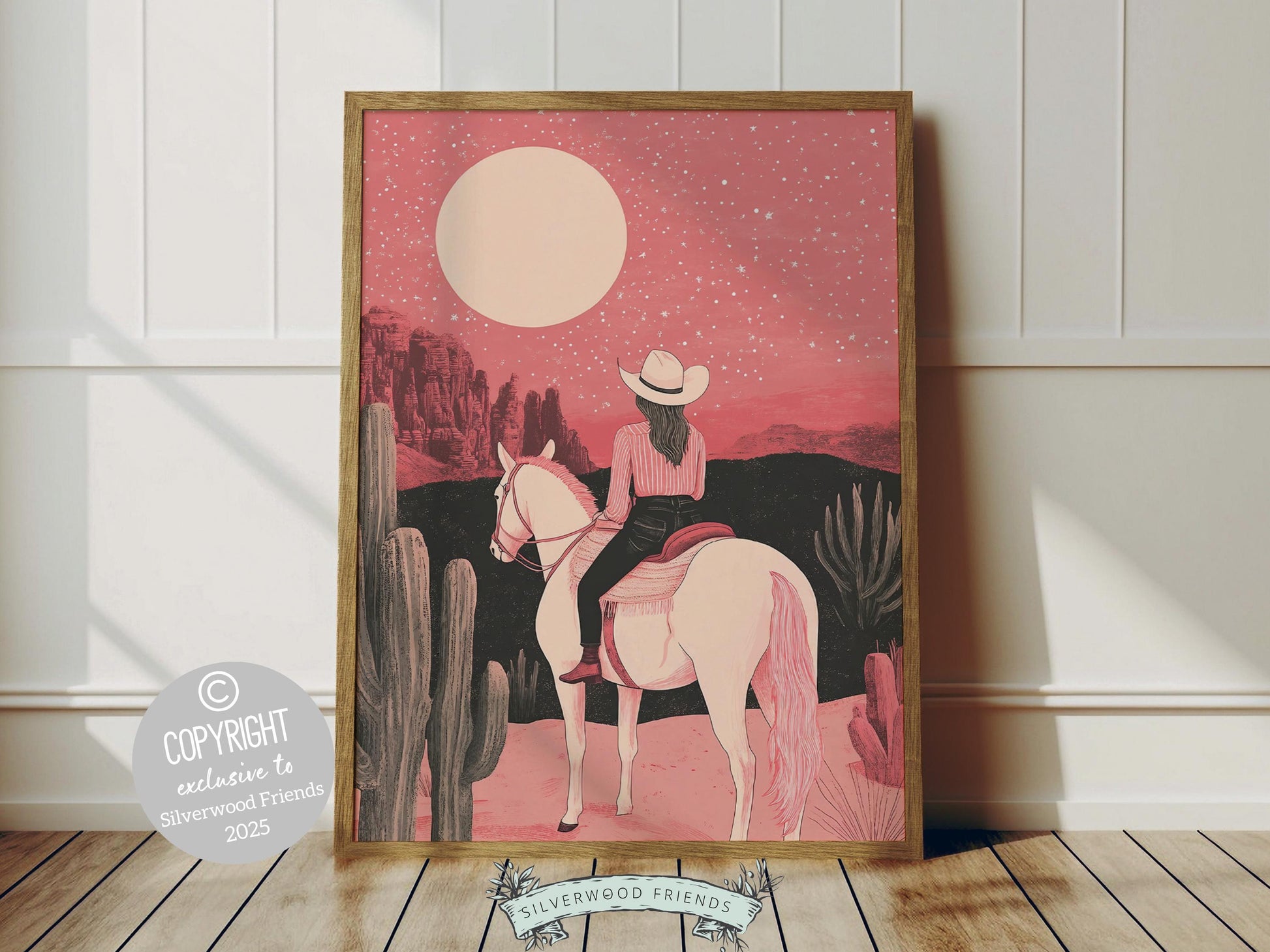 Pink Cowgirl Print Western Nursery Decor, Preppy Dorm Room Wall Decor, Moody South West Wall Art, Teen Girl Western Wall Decor Digital Print