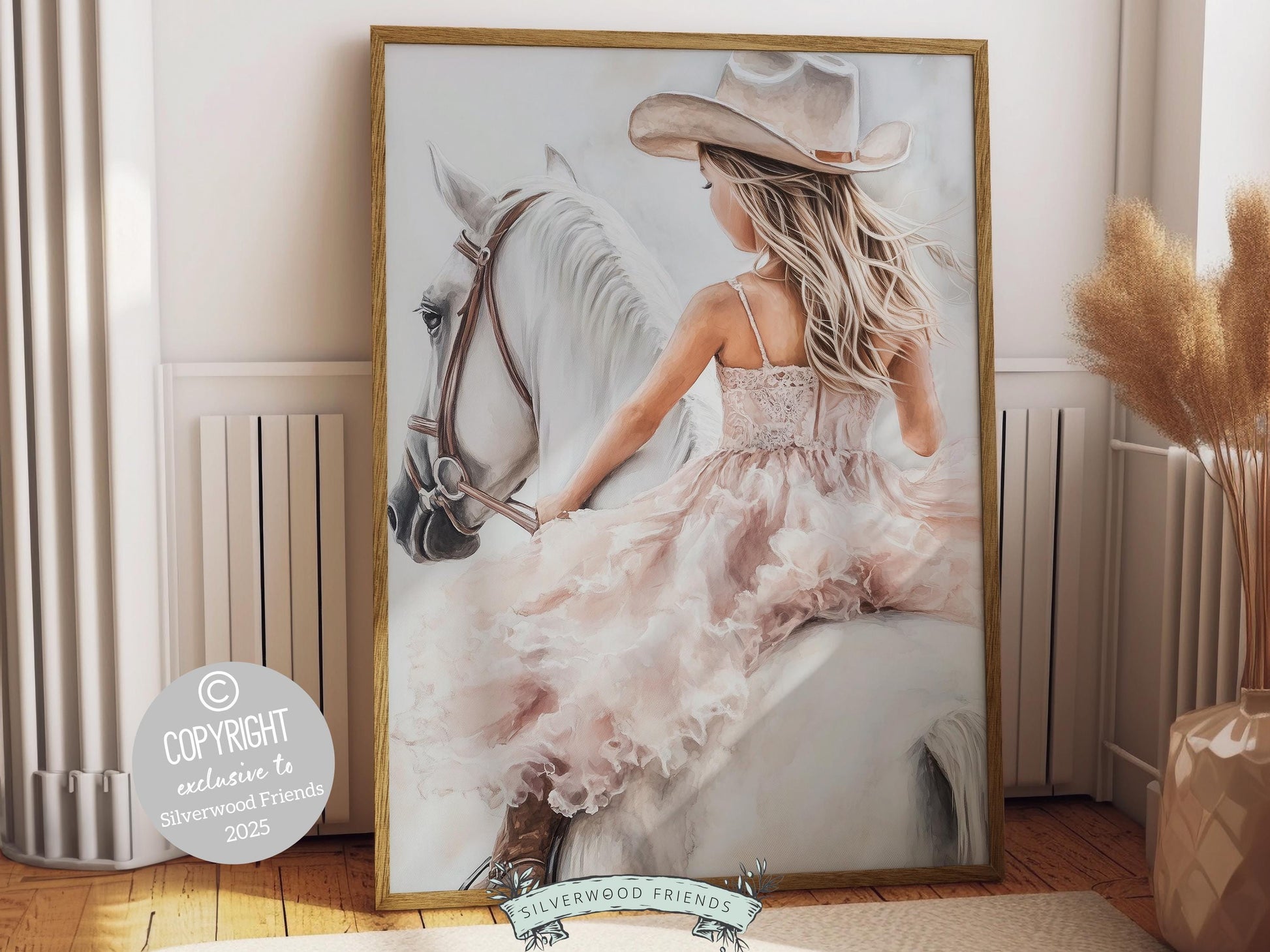 Cowgirl Nursery Print, Cowgirl Nursery Decor, Baby Girl Western Nursery Decor,Little Girl Horse Riding Nursery Wall Art Poster Digital Print