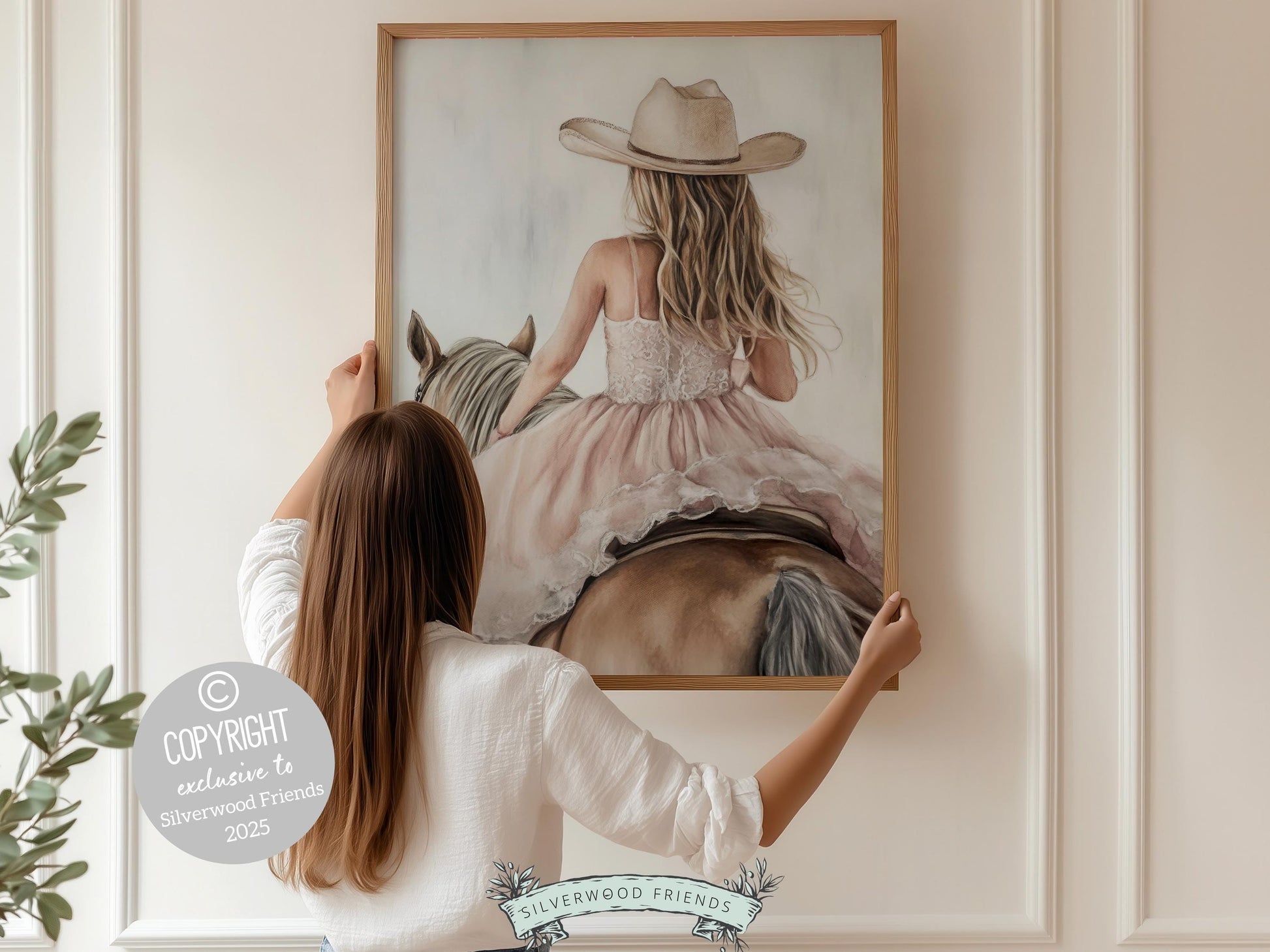 Cowgirl Nursery Print, Baby Girl Western Cowgirl Nursery Decor, Little Girl Horse Riding Nursery Wall Art, Girl's Horse Room Digital Print