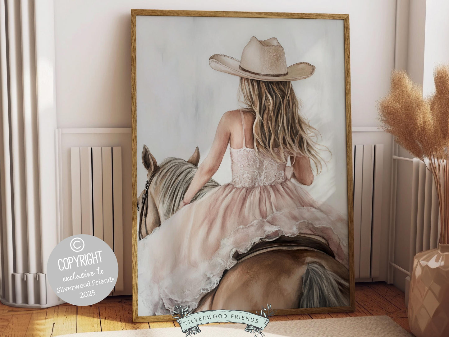 Cowgirl Nursery Print, Baby Girl Western Cowgirl Nursery Decor, Little Girl Horse Riding Nursery Wall Art, Girl's Horse Room Digital Print