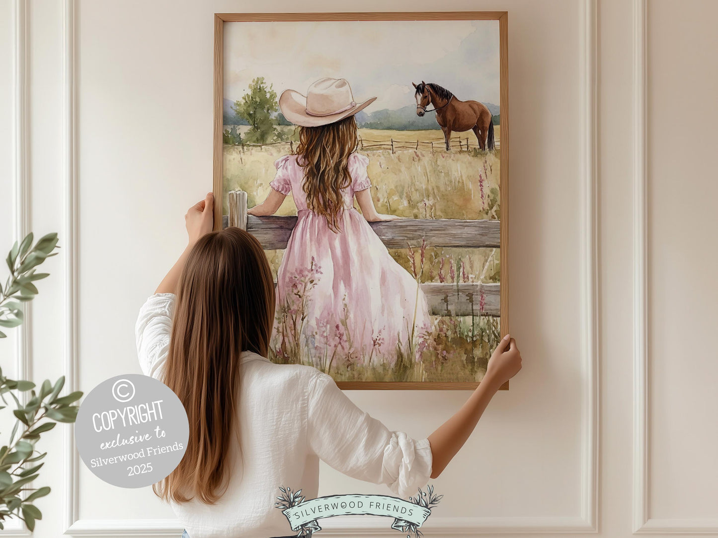 Cowgirl Nursery Print, Baby Girl Western Cowgirl Nursery Decor, Little Girl Horse Riding Nursery Wall Art, Girl's Horse Room Digital Print
