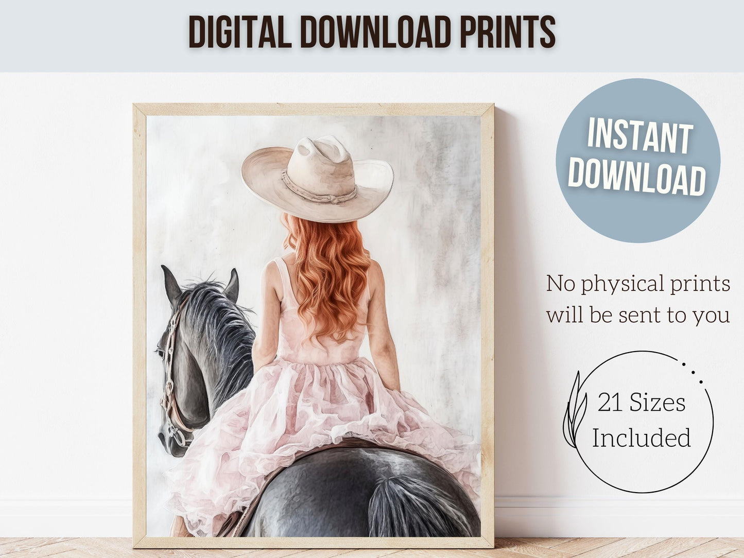 Cowgirl Nursery Print, Baby Girl Western Cowgirl Nursery Decor, Little Girl Horse Riding Nursery Wall Art, Girl's Horse Room Digital Print