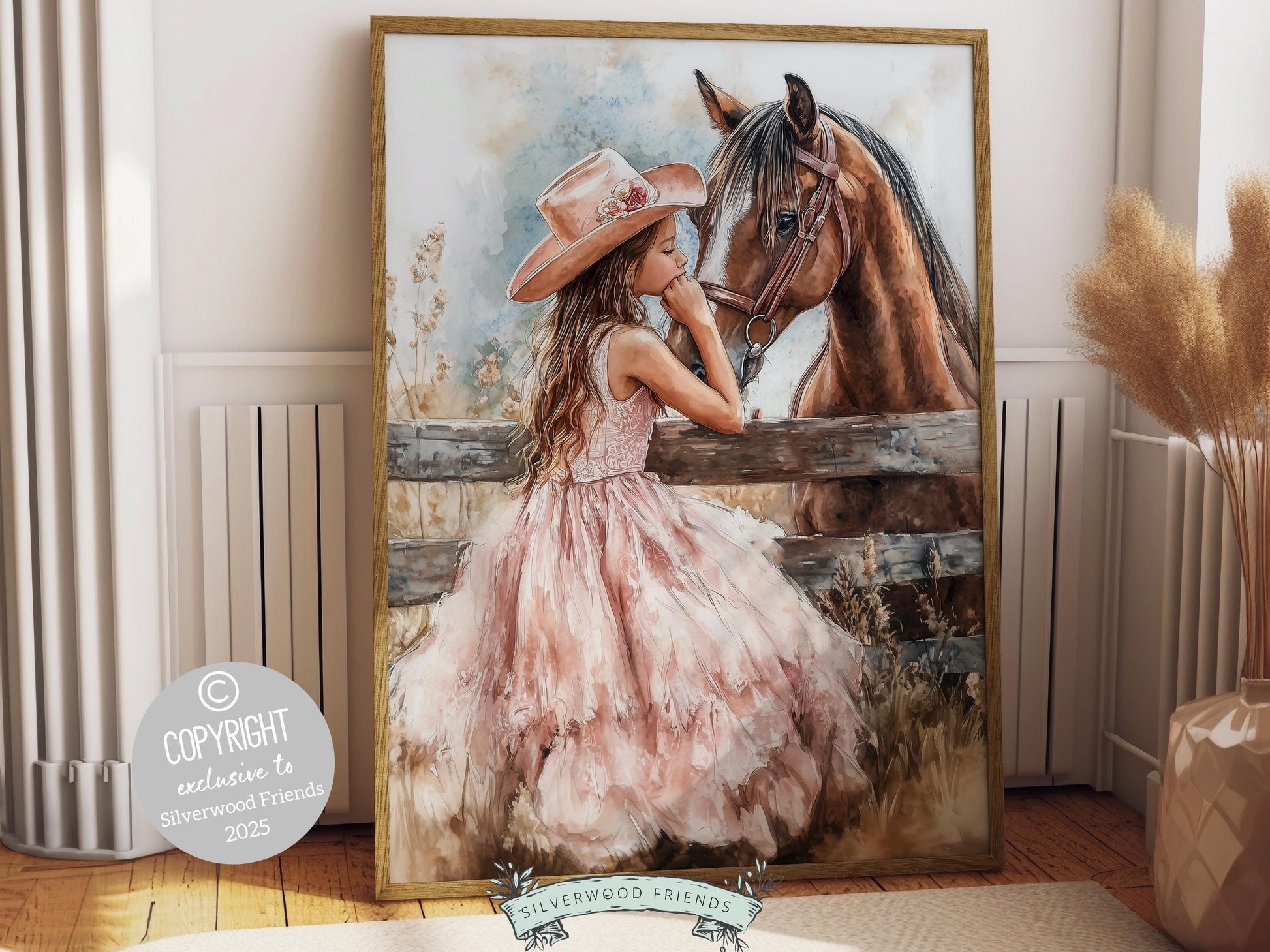 Cowgirl Nursery Print, Baby Girl Cowgirl Western Nursery Decor, Little Girl Horse Riding Room Print, Rustic Farmhouse Horse Digital Print