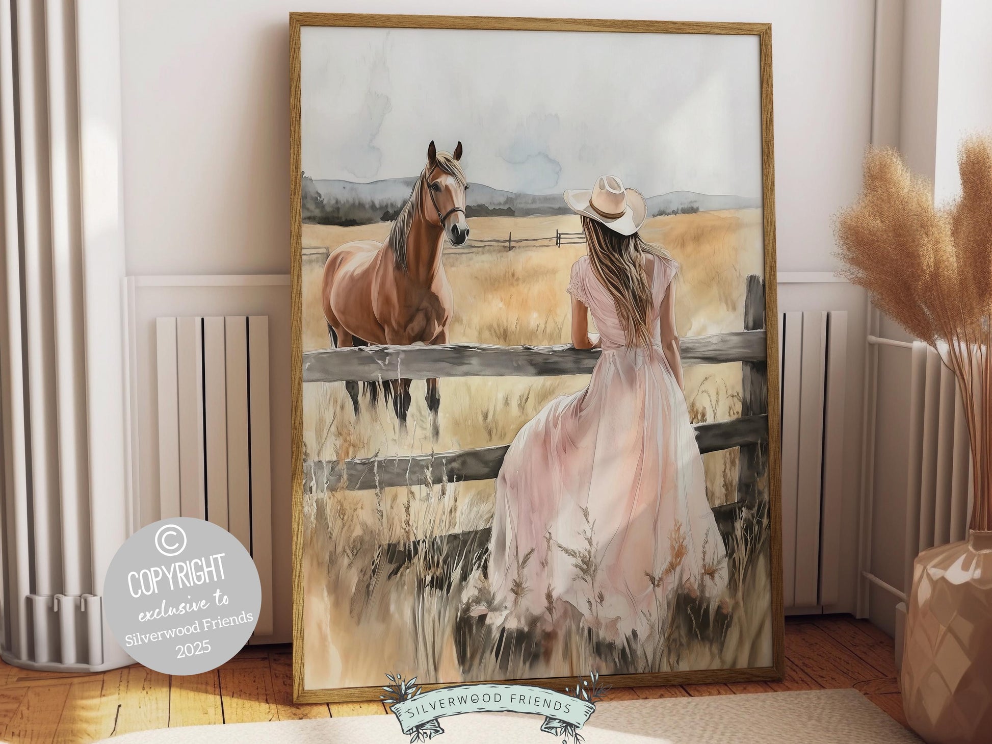 Cowgirl Horse Print, Cowgirl Western Nursery Decor, Country Girl Horse Riding Room Print, Rustic Country Farmhouse Horse Decor Digital Print