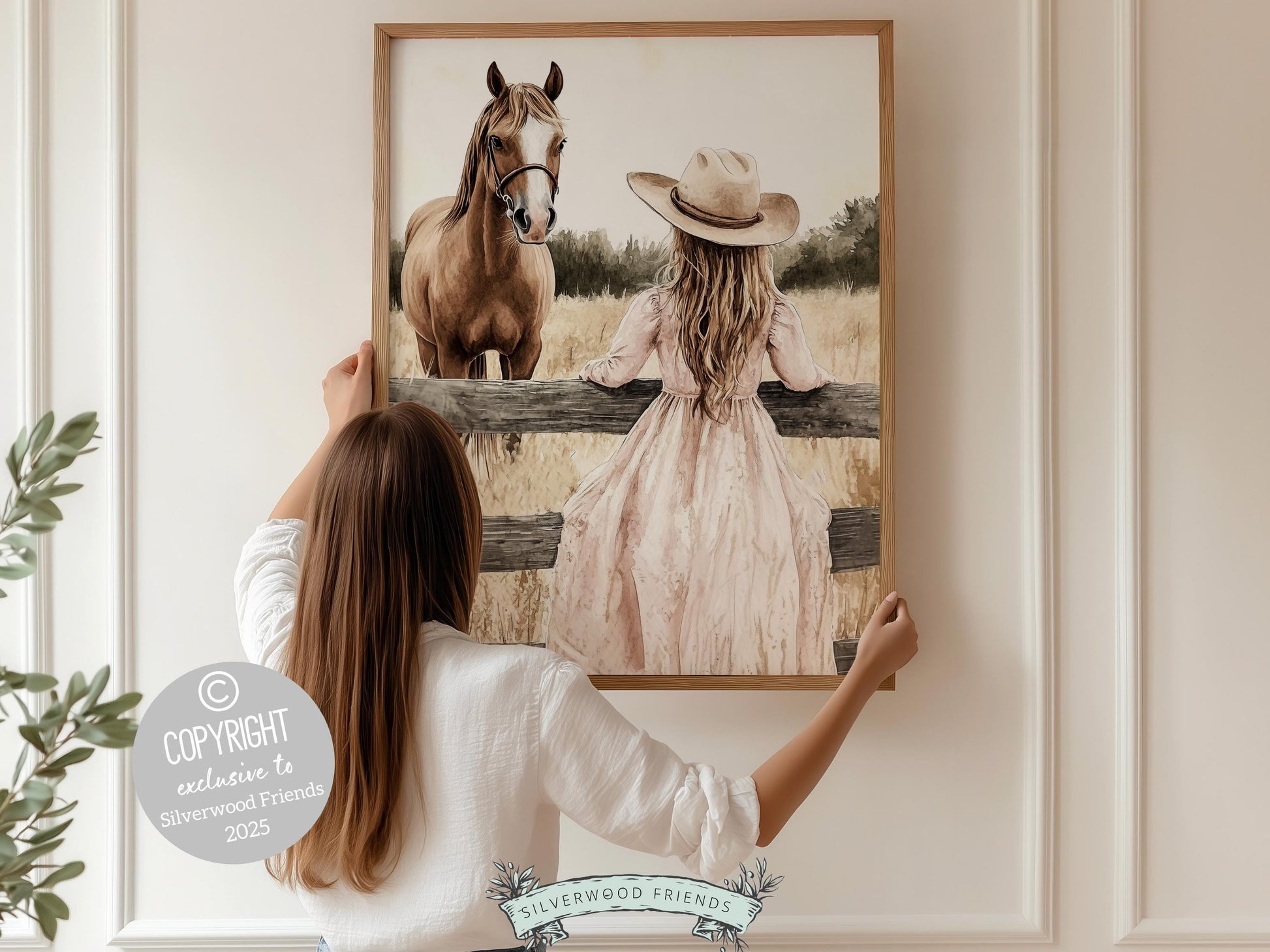 Cowgirl Horse Print, Cowgirl Western Nursery Decor, Country Girl Horse Riding Room Print, Rustic Country Farmhouse Horse Decor Digital Print