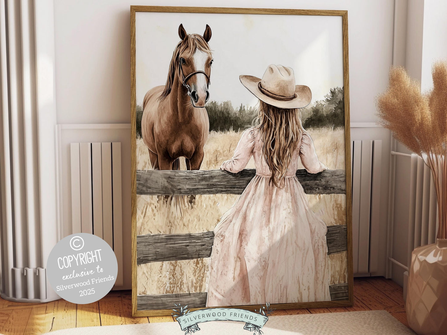 Cowgirl Horse Print, Cowgirl Western Nursery Decor, Country Girl Horse Riding Room Print, Rustic Country Farmhouse Horse Decor Digital Print
