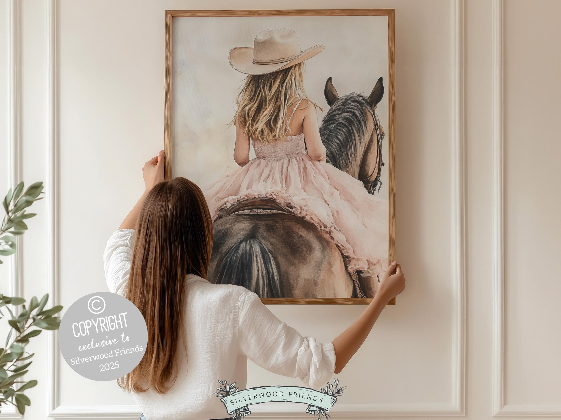 Cowgirl Nursery Print, Baby Girl Western Cowgirl Nursery Decor, Little Girl Horse Riding Nursery Wall Art, Girl's Horse Room Digital Print