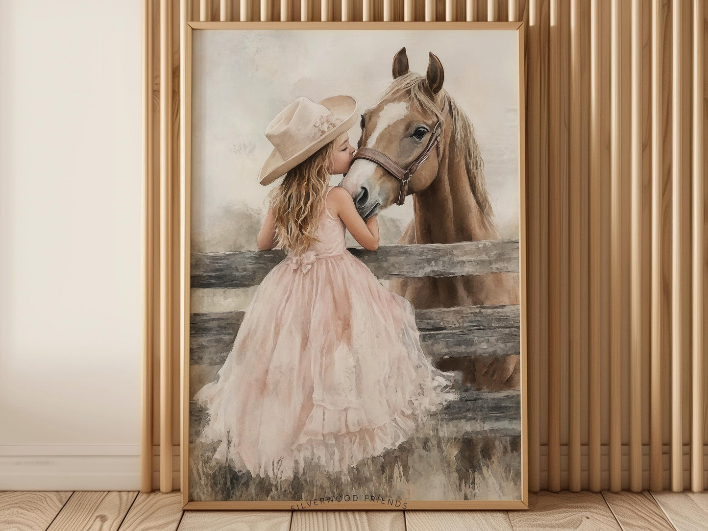 Cowgirl Horse Print, Cowgirl Nursery Decor, Whimsical Western Decor, Girls Rustic Horse Riding Picture Dorm Room Wall Decor Digital Print