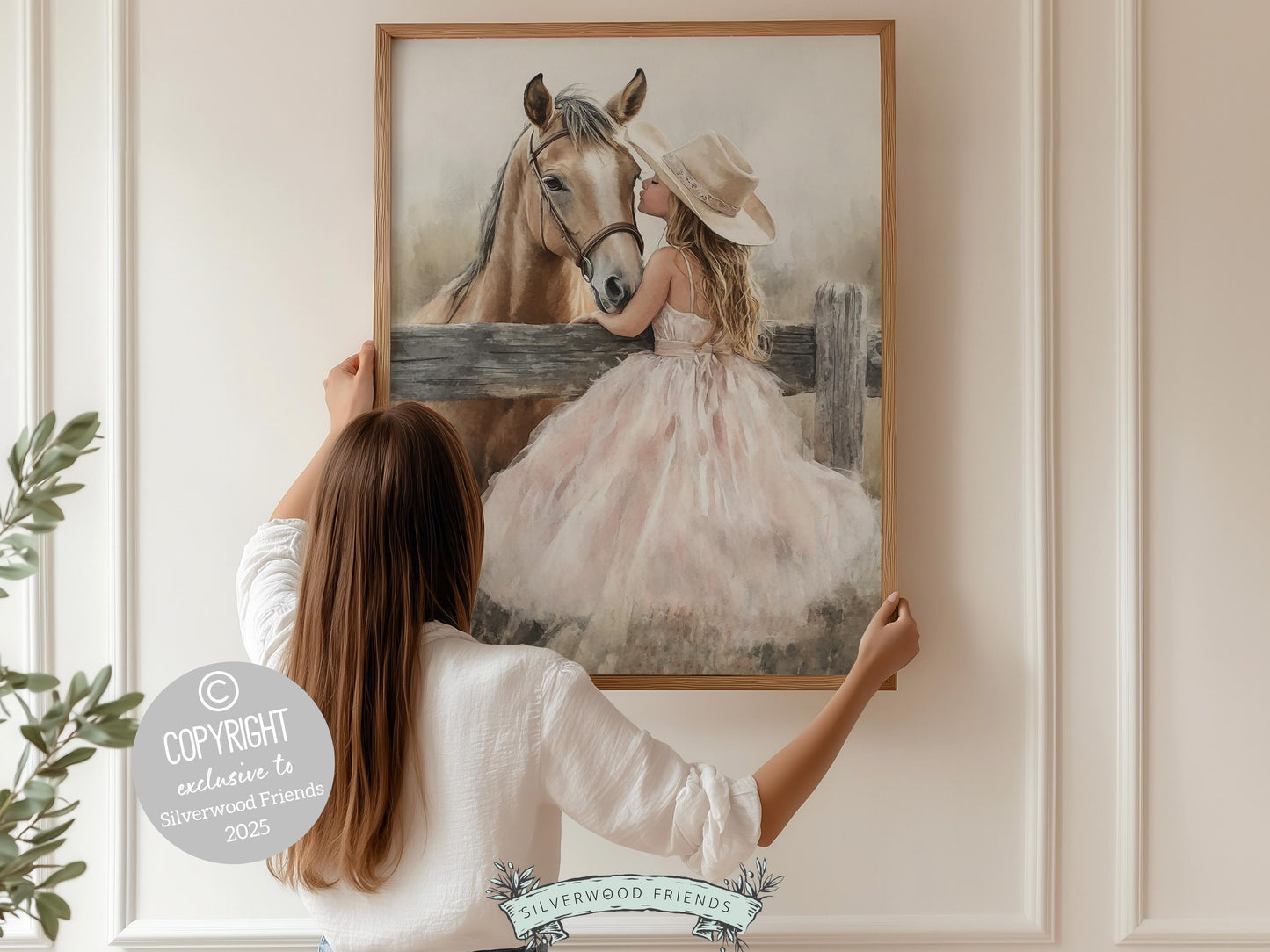Cowgirl Horse Print, Cowgirl Nursery Decor, Whimsical Western Decor, Girls Rustic Horse Riding Picture Dorm Room Wall Decor Digital Print