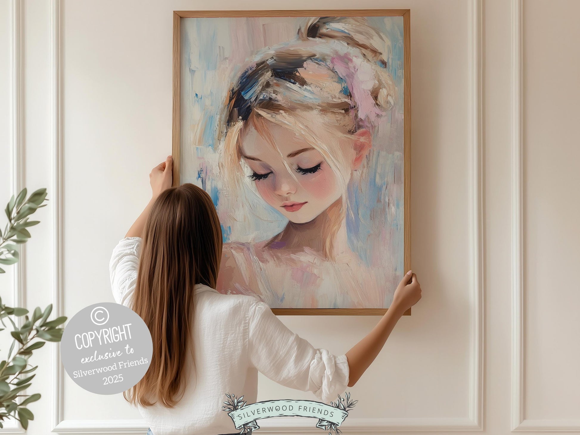 Ballet Dancer Print, Pastel Ballerina Wall Decor, Baby Girl Nursery Wall Art,Trendy Pink Blue Ballet Teen Dorm Room Wall Decor Digital Print