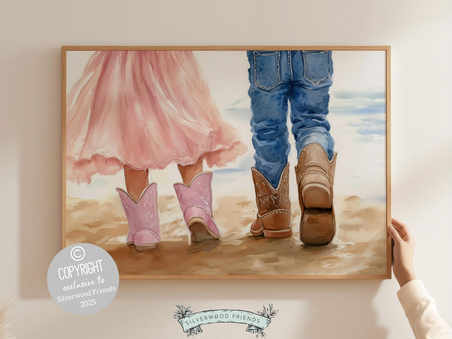 Cowboy Nursery Print, Coastal Cowgirl Nursery Decor, Sibling Western Nursery Decor, Brother Sister Horse Room Nursery Wall Art Digital Print