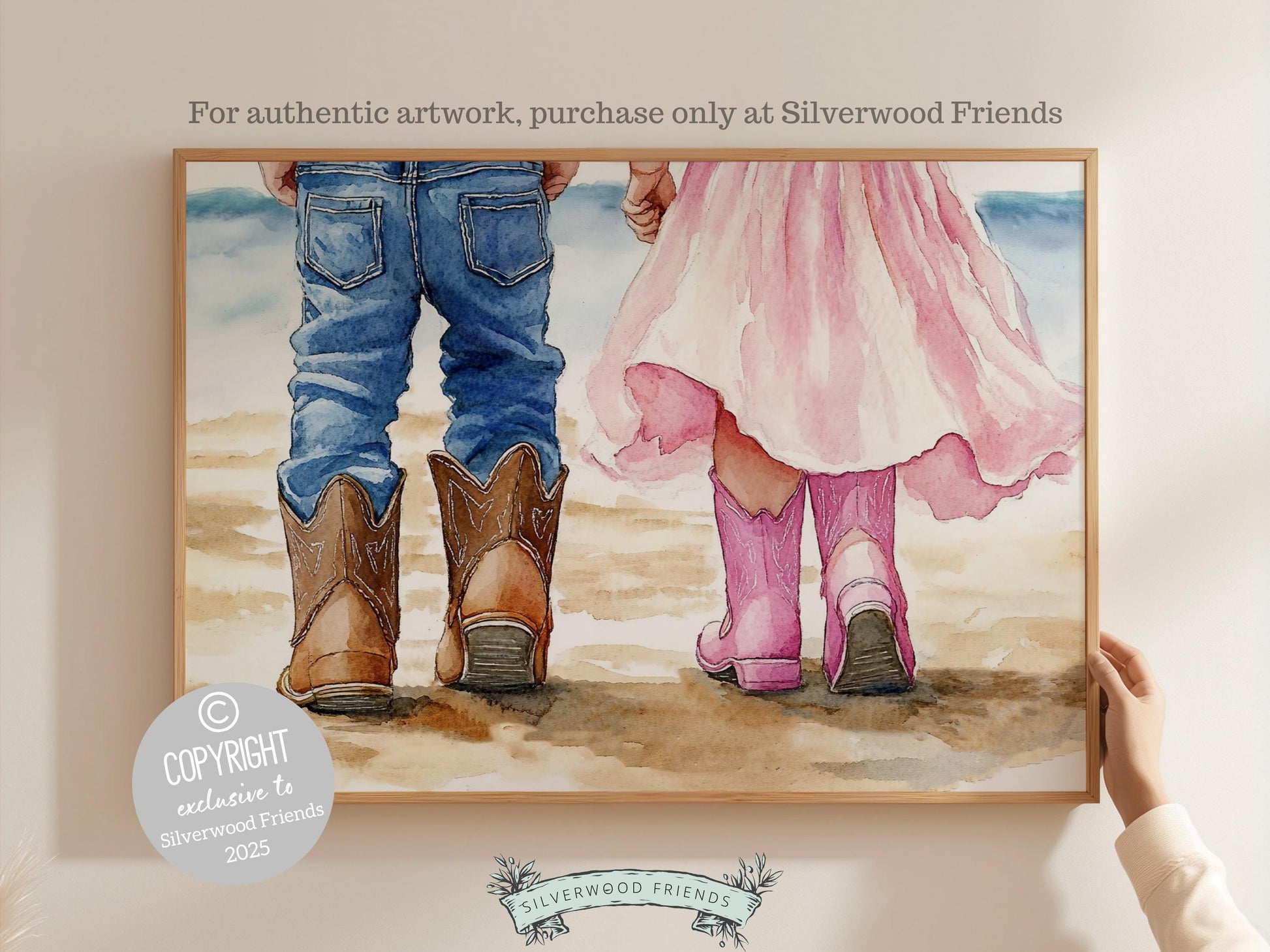 Coastal Cowgirl Nursery Print, Cowboy Nursery Decor, Sibling Western Nursery Decor, Brother Sister Farmhouse Nursery Wall Art Digital Print
