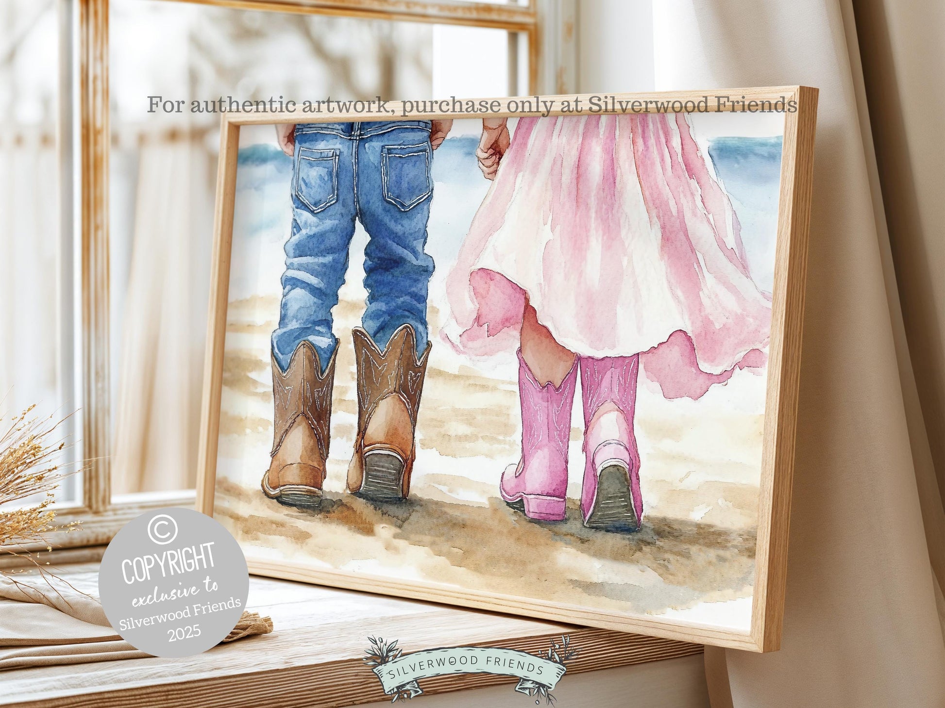 Coastal Cowgirl Nursery Print, Cowboy Nursery Decor, Sibling Western Nursery Decor, Brother Sister Farmhouse Nursery Wall Art Digital Print