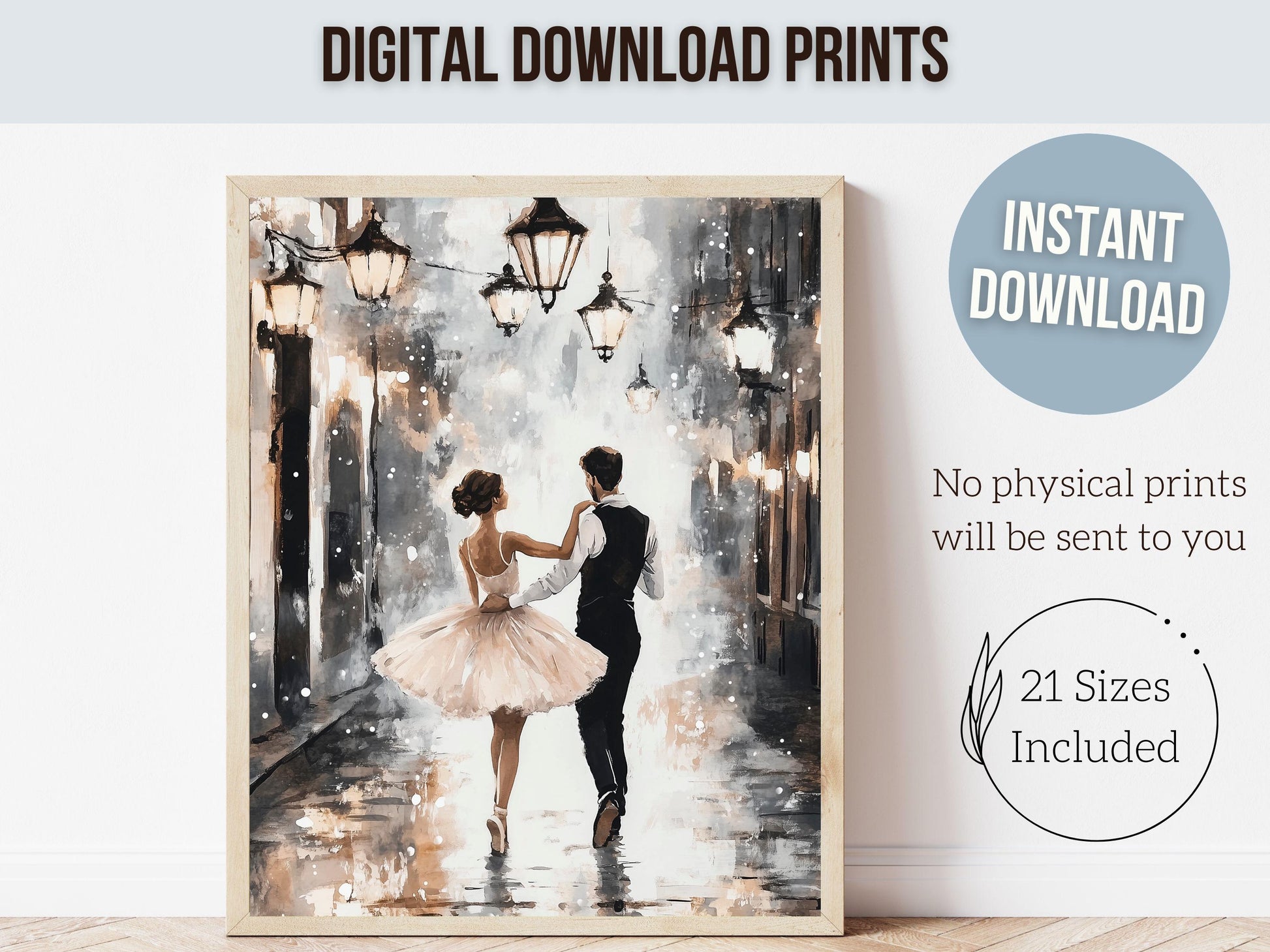 Romantic Ballet Christmas Print, Moody Valentines Printable Wall Art, Festive Christmas Nutcracker Vintage Holiday Decor Digital Print Gift