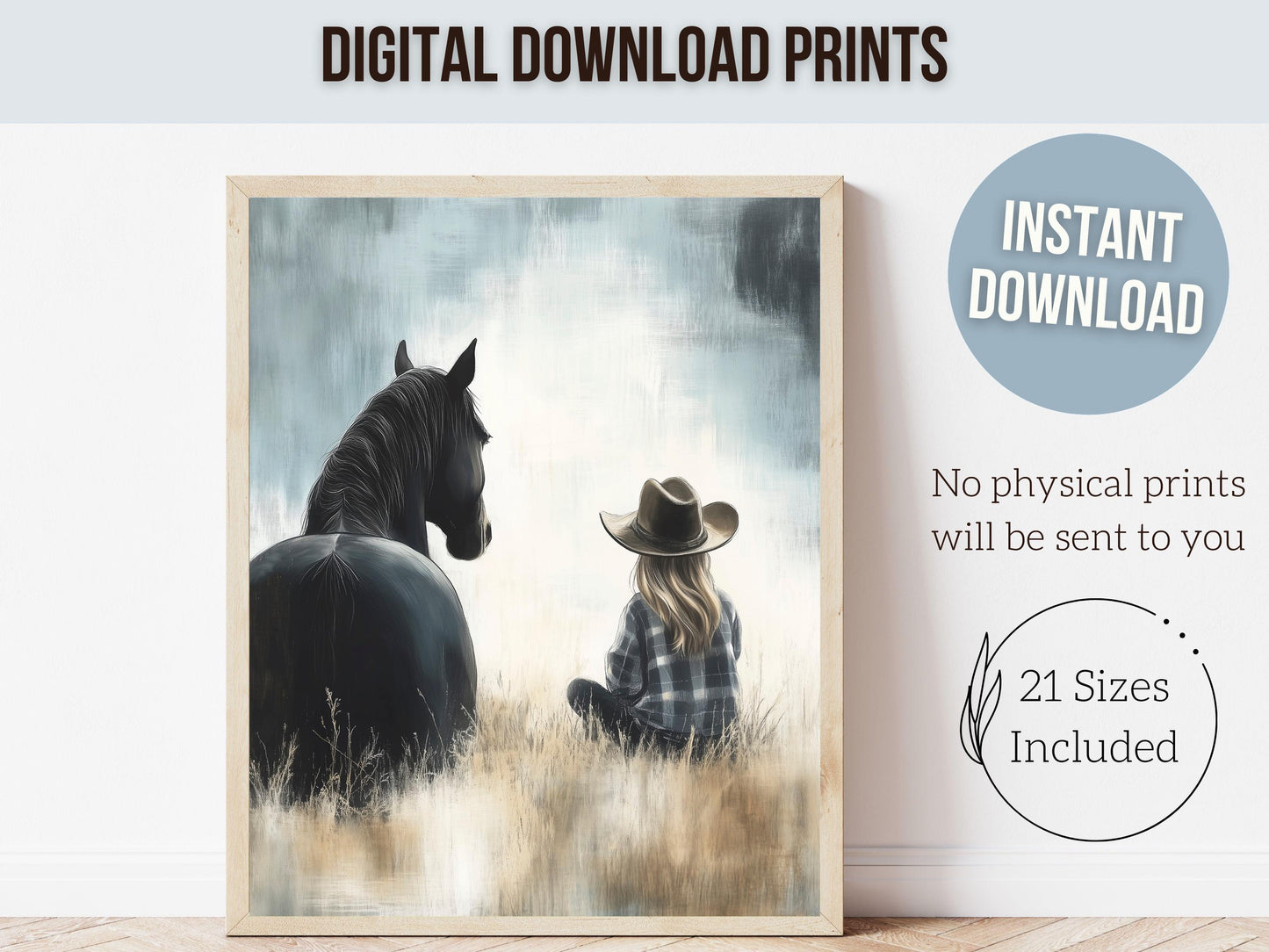 Cowgirl Nursery Print, Cowgirl Nursery Decor, Baby Girl Western Nursery Decor, Girls Black Horse Print Horse Nursery Picture Digital Print