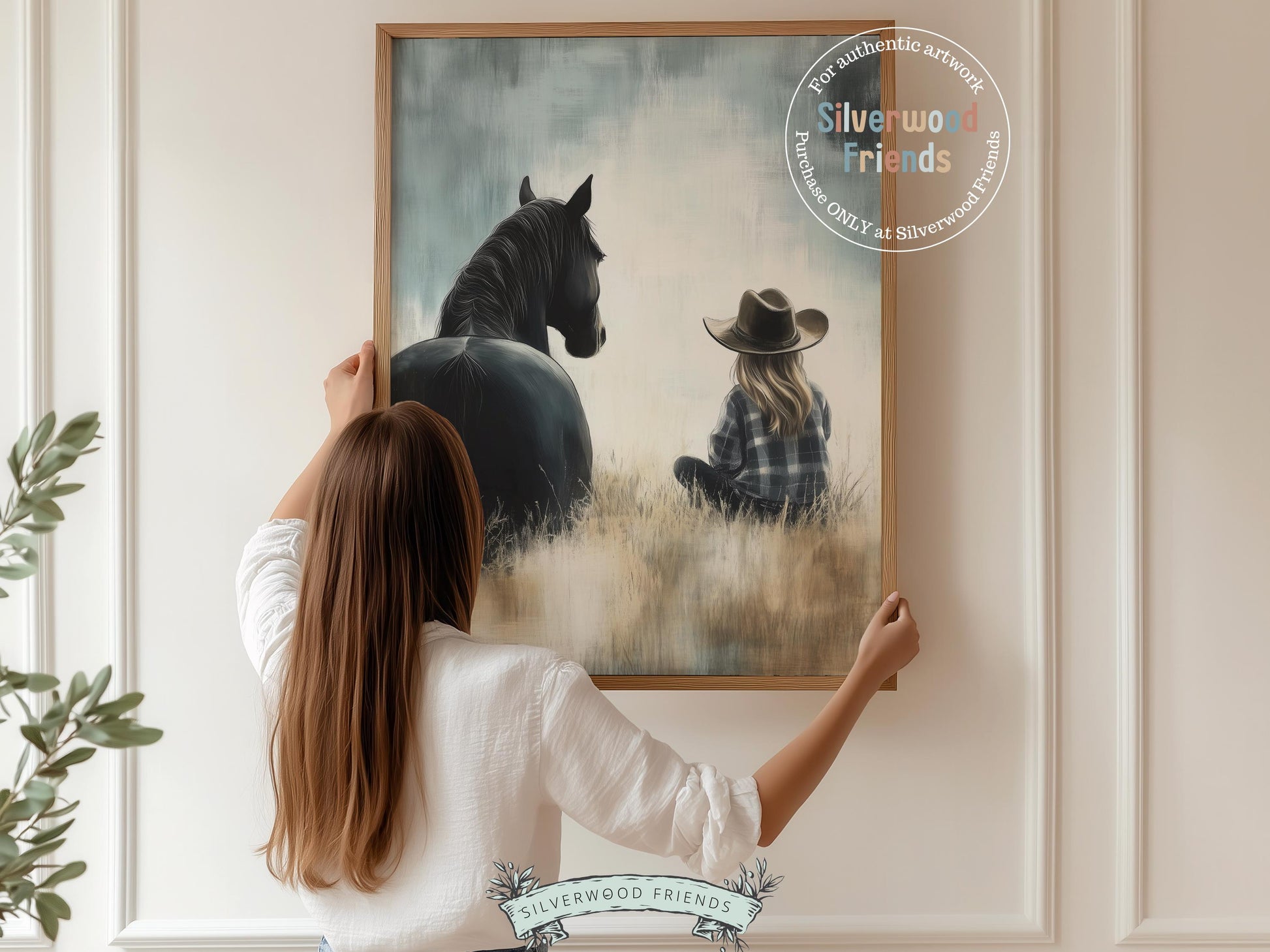 Cowgirl Nursery Print, Cowgirl Nursery Decor, Baby Girl Western Nursery Decor, Girls Black Horse Print Horse Nursery Picture Digital Print