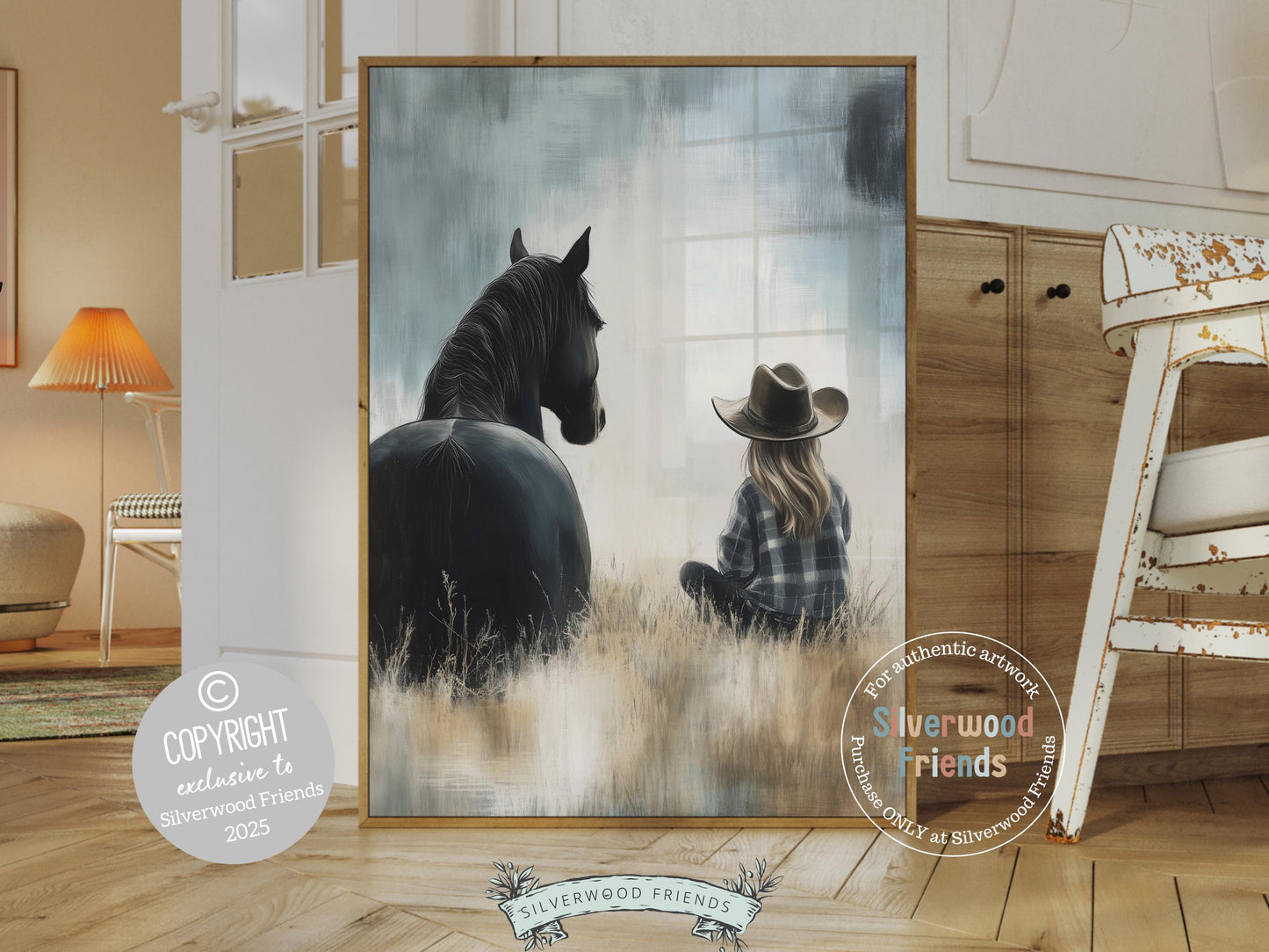 Cowgirl Nursery Print, Cowgirl Nursery Decor, Baby Girl Western Nursery Decor, Girls Black Horse Print Horse Nursery Picture Digital Print