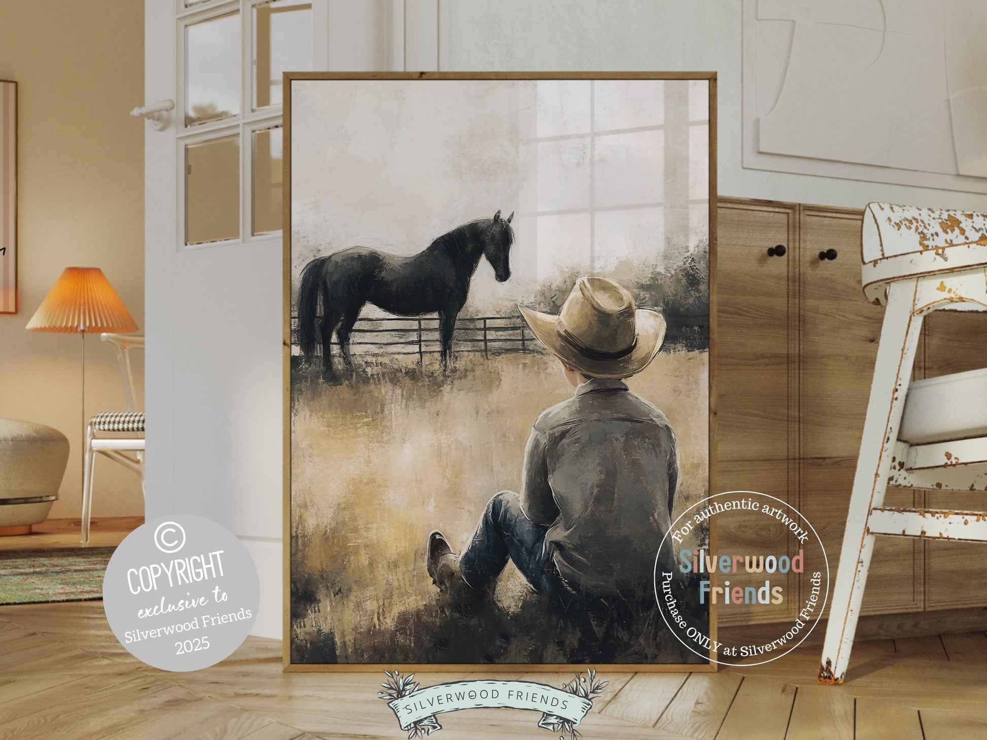 Cowboy Nursery Print, Cowboy Nursery Decor, Baby Boys Western Nursery Decor, Little Boy Cowboy Horse Riding Nursery Wall Art Digital Print