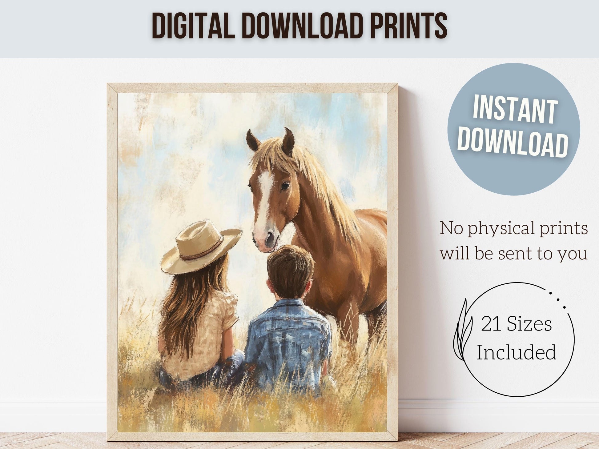 Cowboy Nursery Print, Cowgirl Western Horse Nursery Decor, Rustic Farmhouse Toddler Decor, Kids Country Farm Nursery Wall Art Digital Print