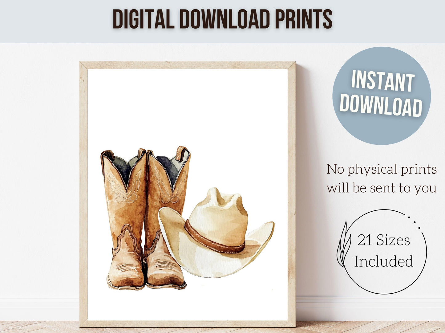 Cowboy Nursery Print, Cowboy Nursery Decor, Baby Boys Western Nursery Decor, Little Boy Cowboy Hat Boots Nursery Wall Art Digital Print
