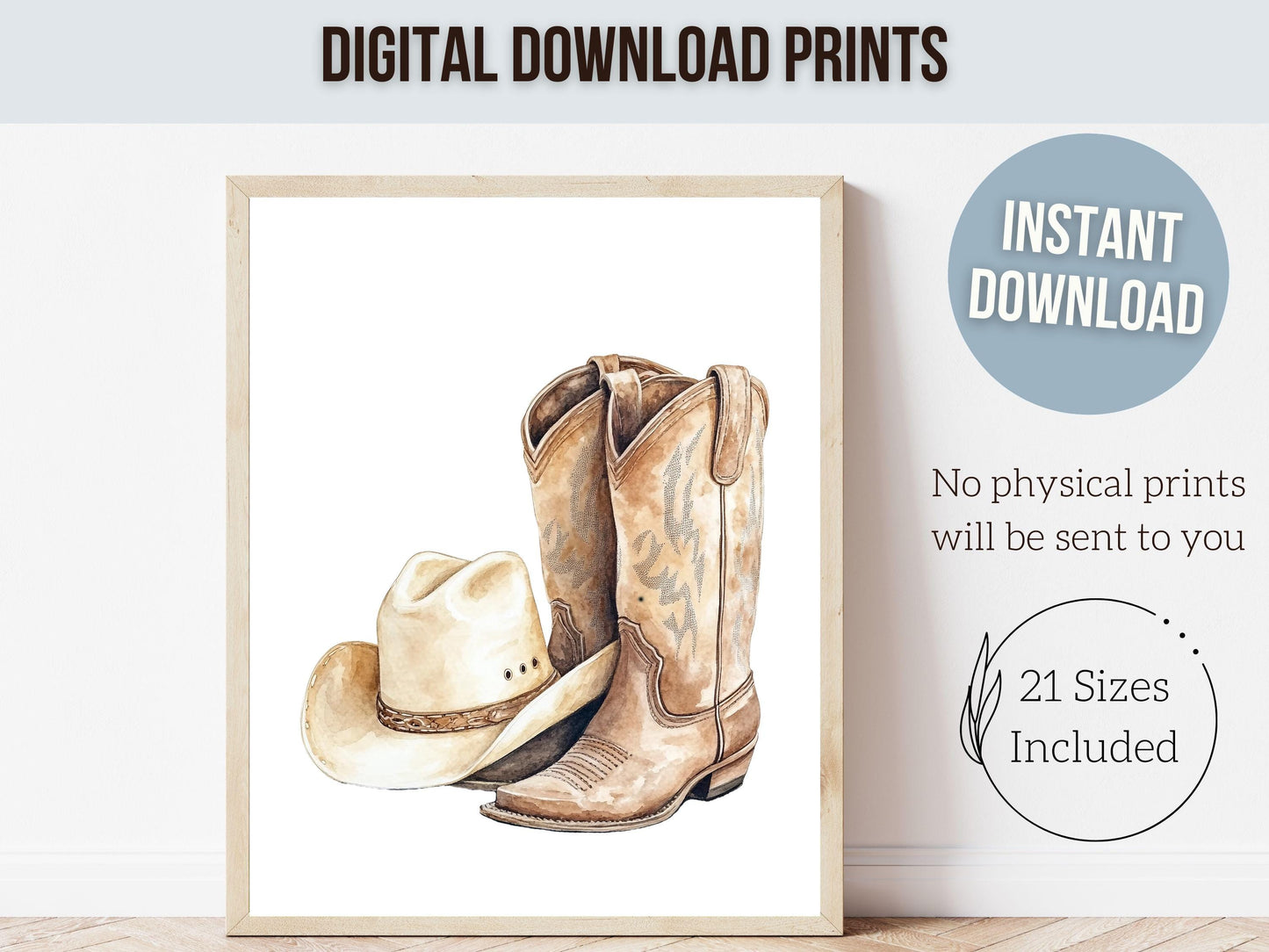 Cowboy Nursery Print, Cowboy Nursery Decor, Baby Boys Western Nursery Decor, Little Boy Cowboy Hat Boots Nursery Wall Art Digital Print