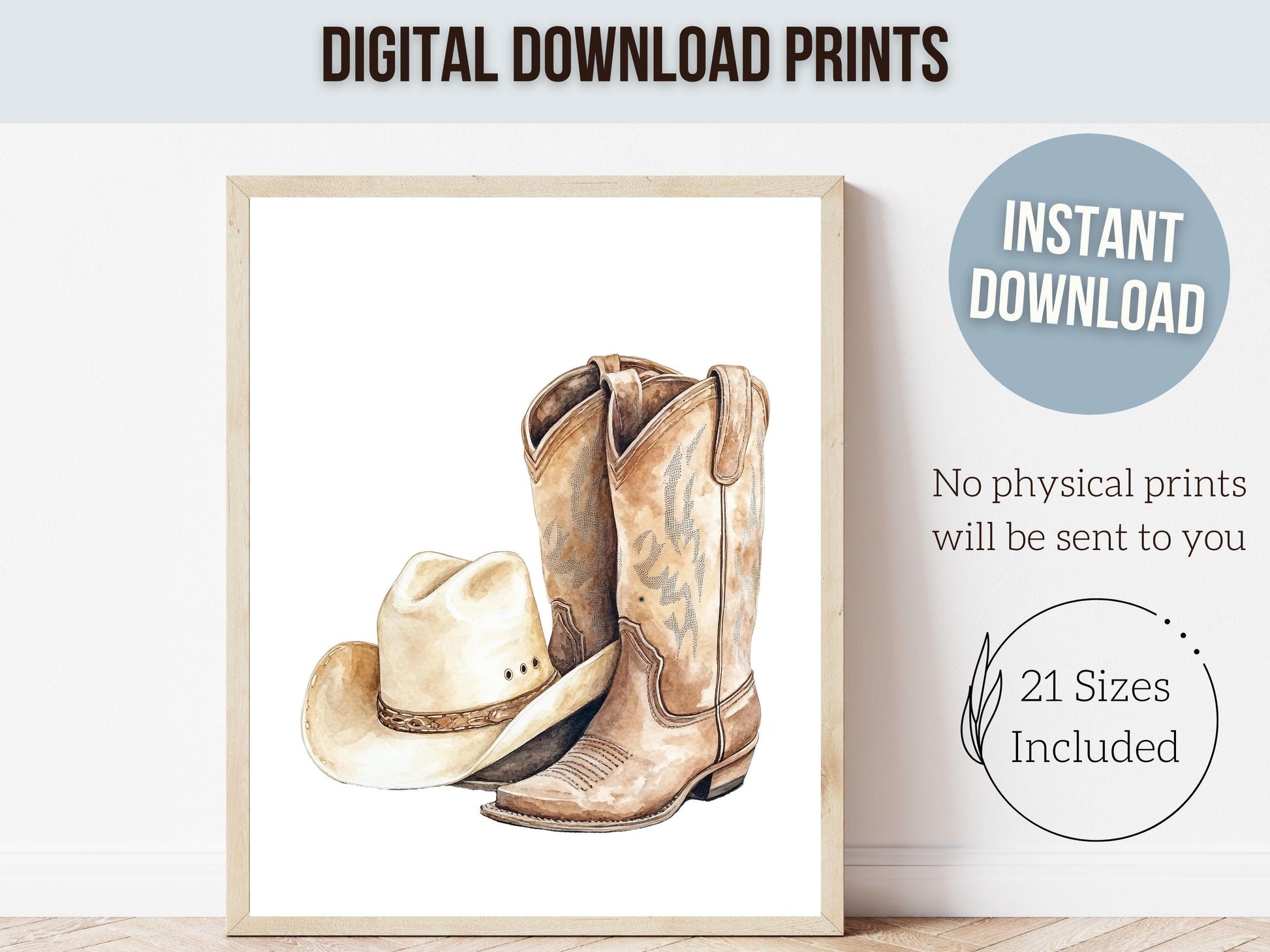Cowboy Nursery Print, Cowboy Nursery Decor, Baby Boys Western Nursery Decor, Little Boy Cowboy Hat Boots Nursery Wall Art Digital Print