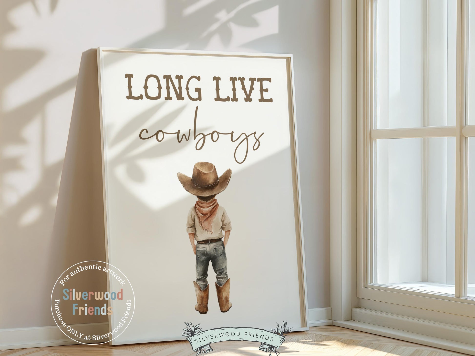Cowboy Nursery Print, Cowboy Nursery Decor, Boy's Western Nursery Decor, Long Live Cowboys Rustic Farmhouse Nursery Wall Art Digital Print