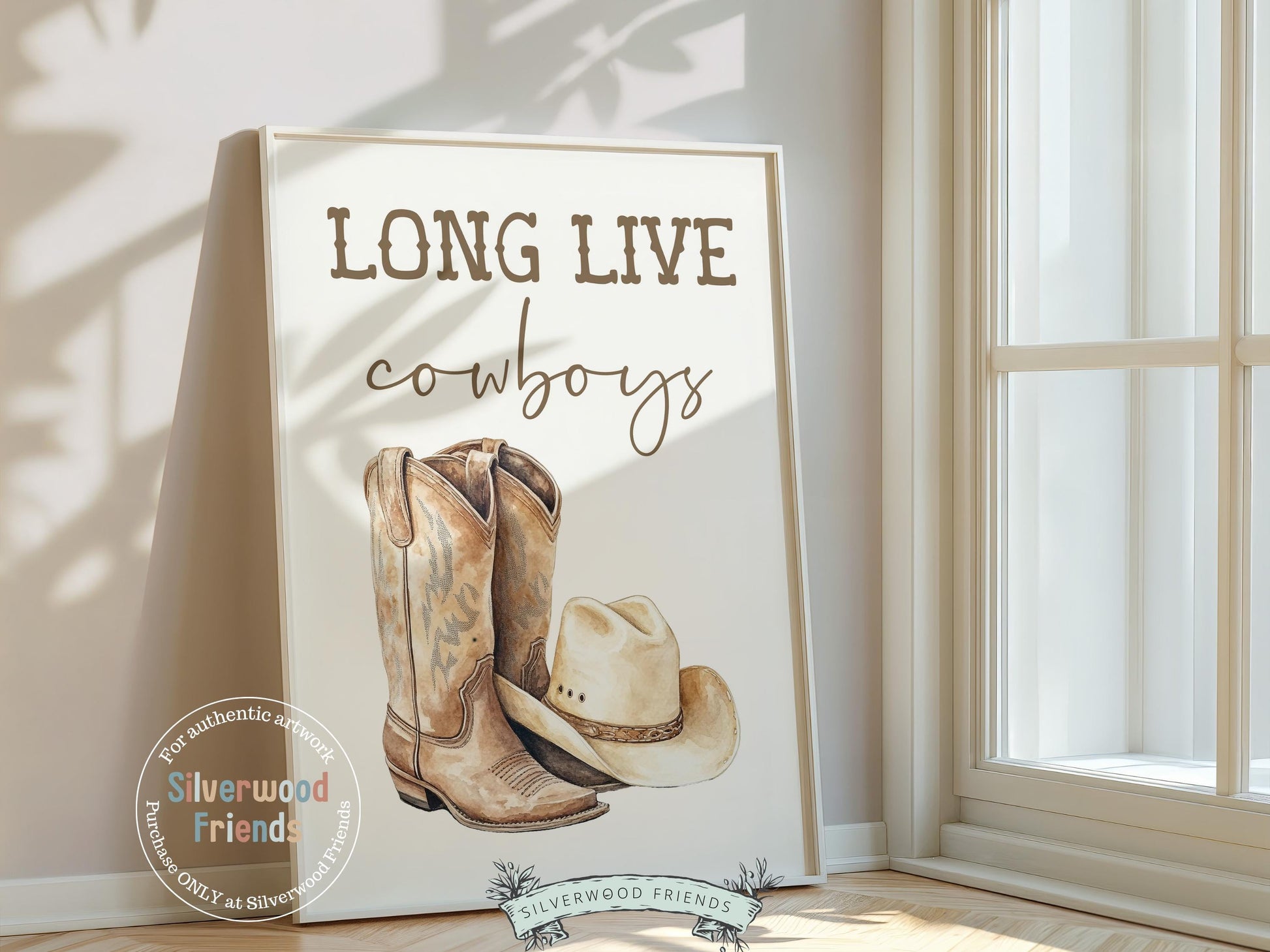 Cowboy Hat Boots Nursery Print, Cowboy Nursery Decor, Boy's Western Nursery Decor, Long Live Cowboys Country Nursery Wall Art Digital Print